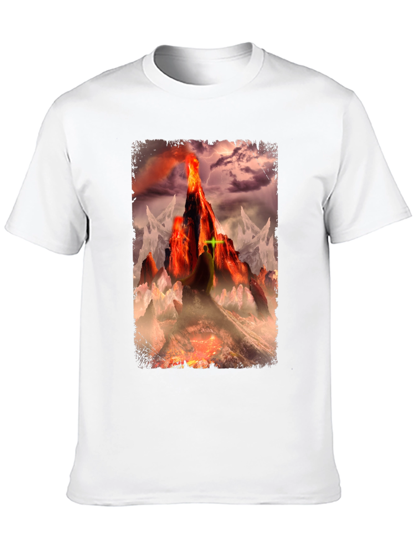 Volcano Fantasy Graphic T-Shirt - Dark Apparel