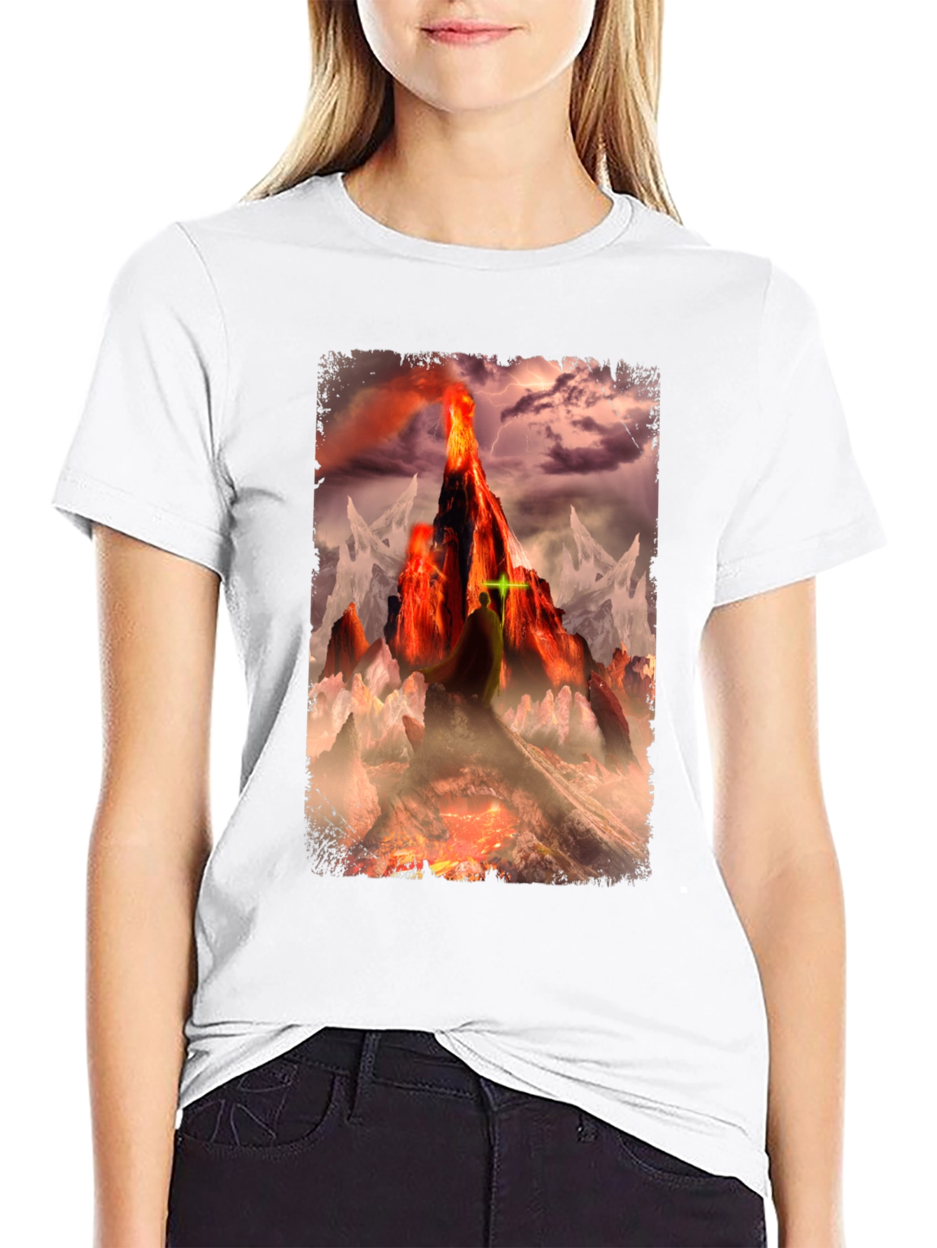Volcano Fantasy Graphic T-Shirt - Dark Apparel