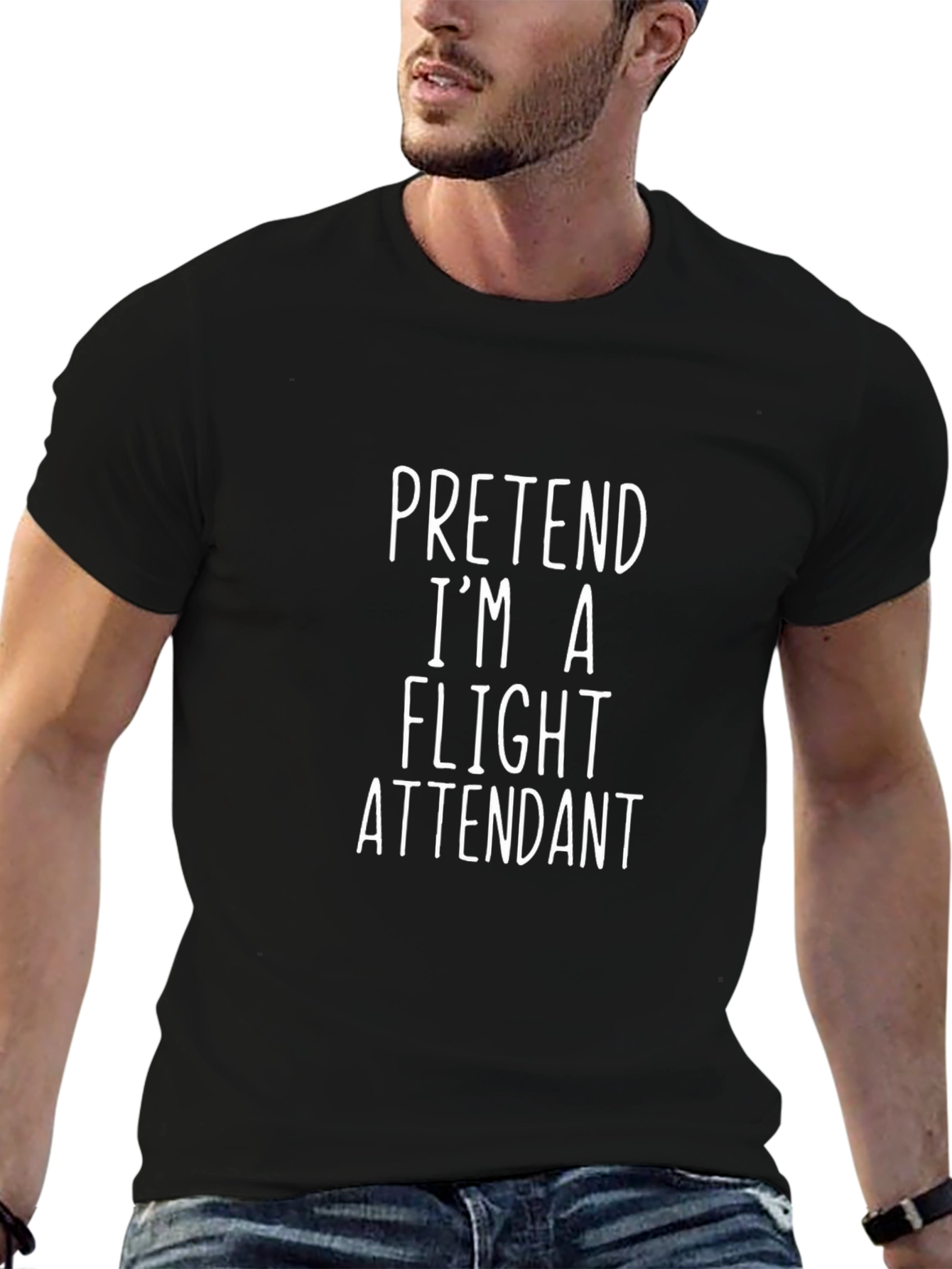 Pretend Im A Flight Attendant Black T-Shirt