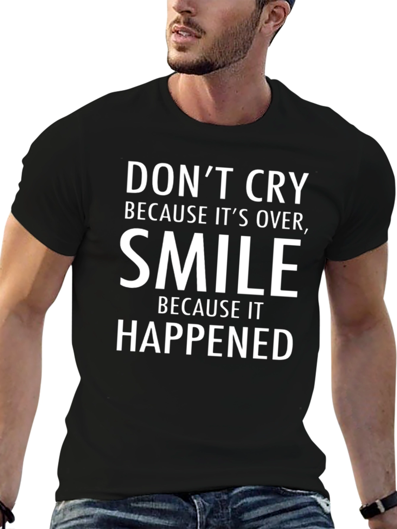 Smile Happened T-Shirt - Motivational Black Tee