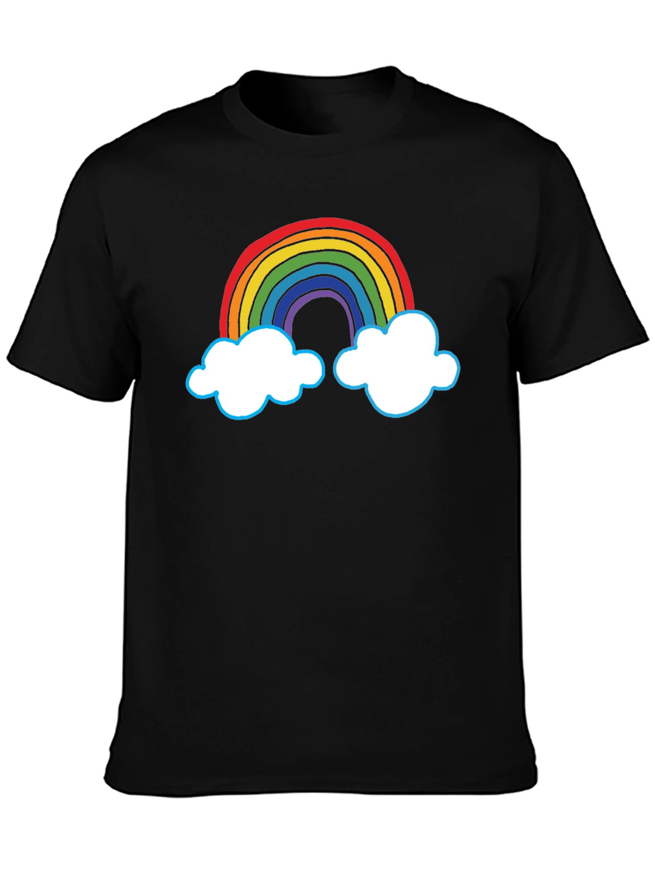Rainbow Cloud Graphic T-Shirt - Unisex Black Tee