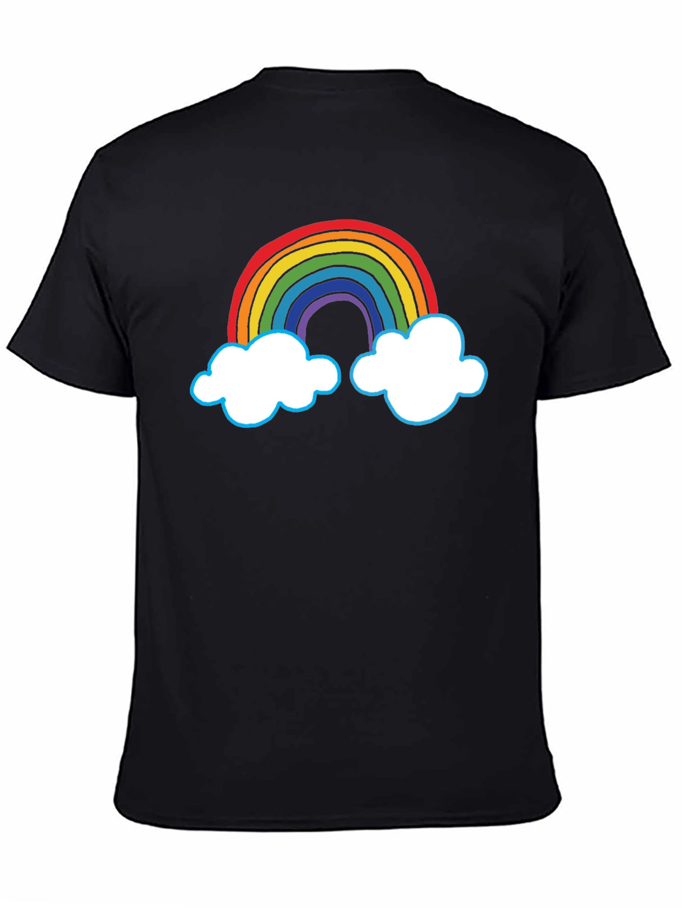 Rainbow Cloud Graphic T-Shirt - Unisex Black Tee
