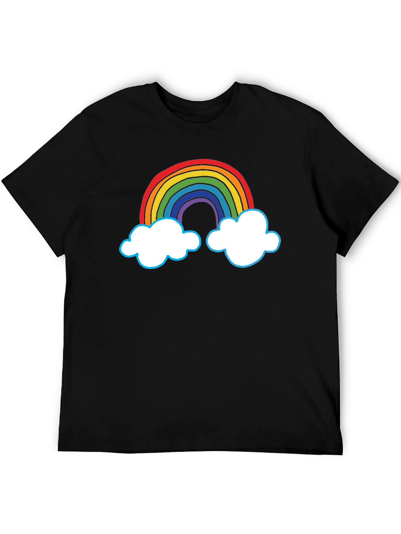 Rainbow Cloud Graphic T-Shirt - Unisex Black Tee