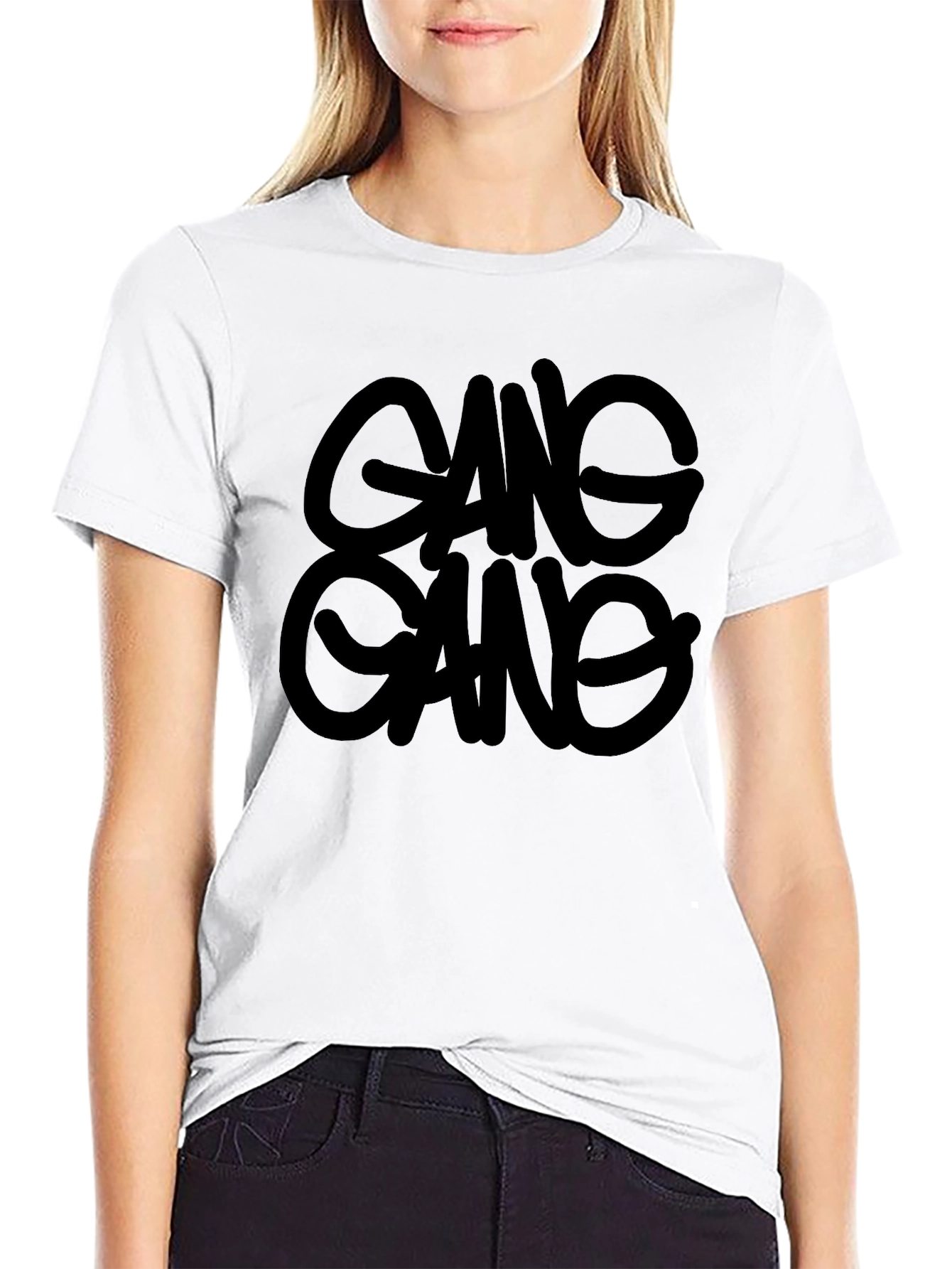 Gang Gang Graphic Print Black T-Shirt