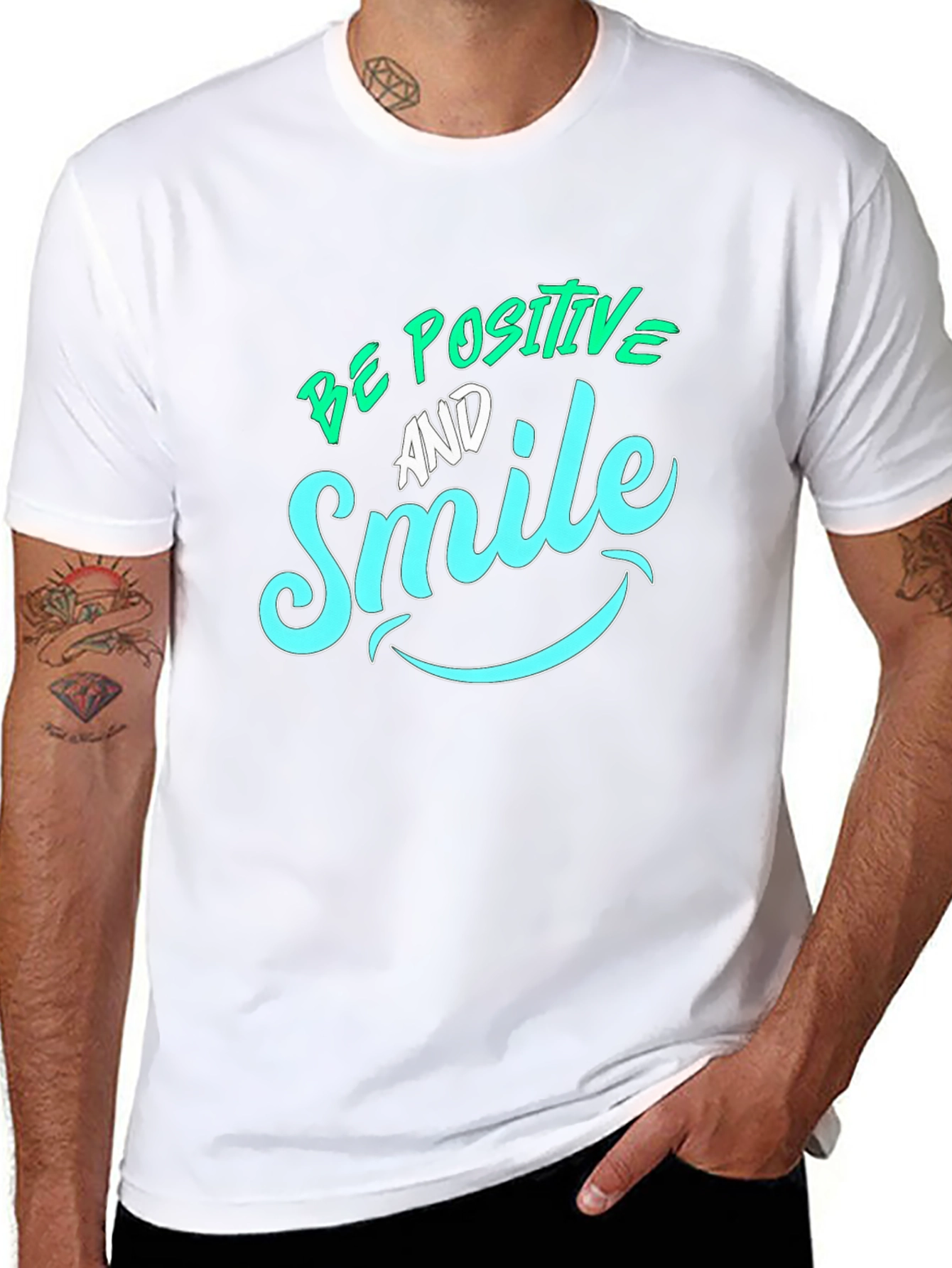 Be Positive & Smile Graphic T-Shirt