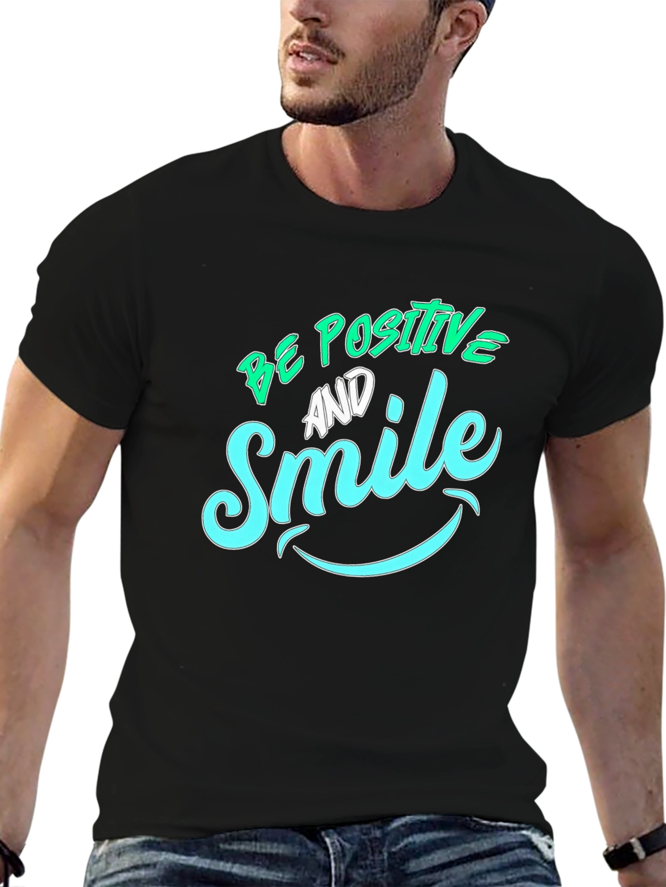 Be Positive & Smile Graphic T-Shirt