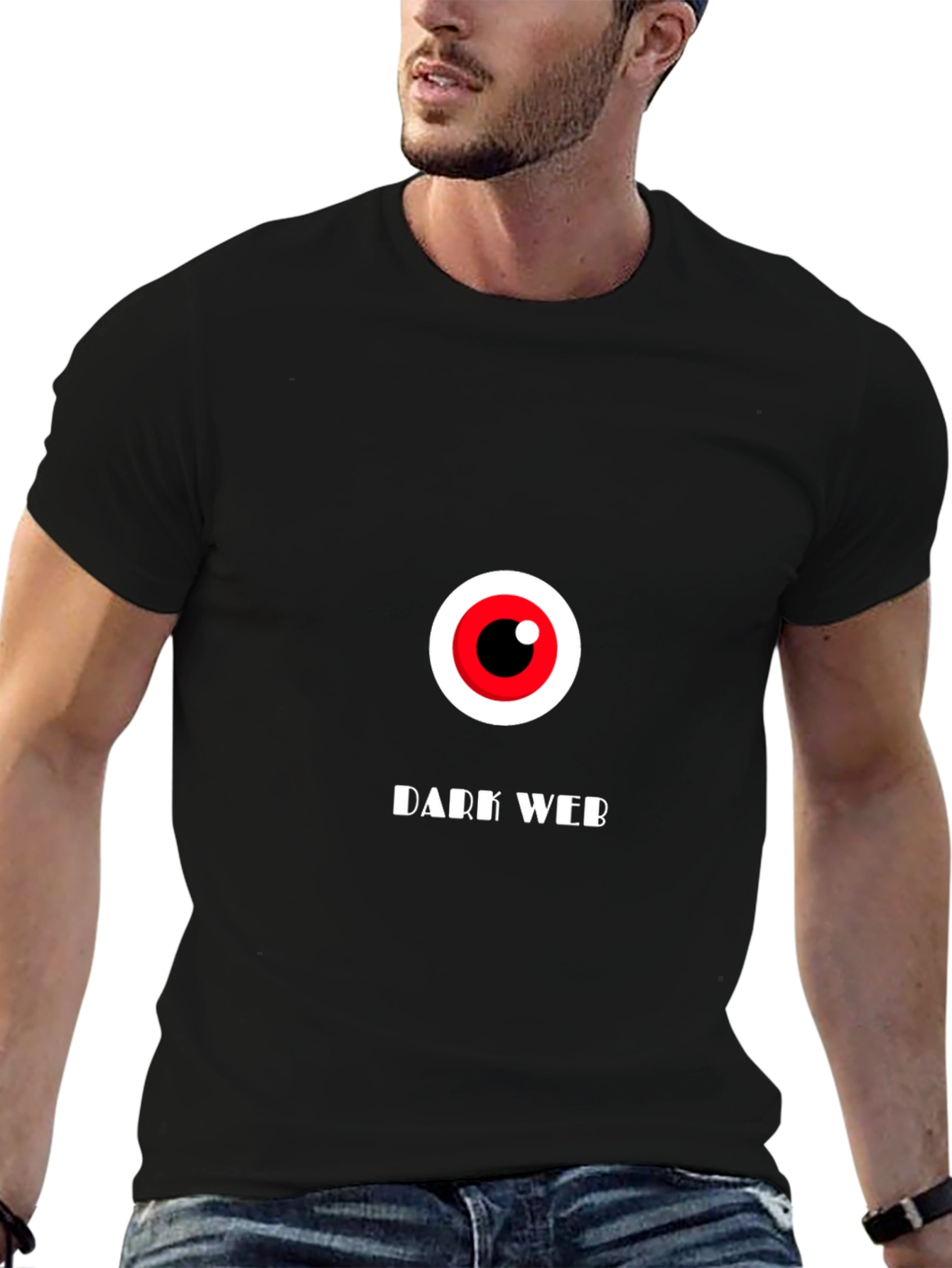 Dark Web Eye Graphic T-Shirt - Black Cotton Tee