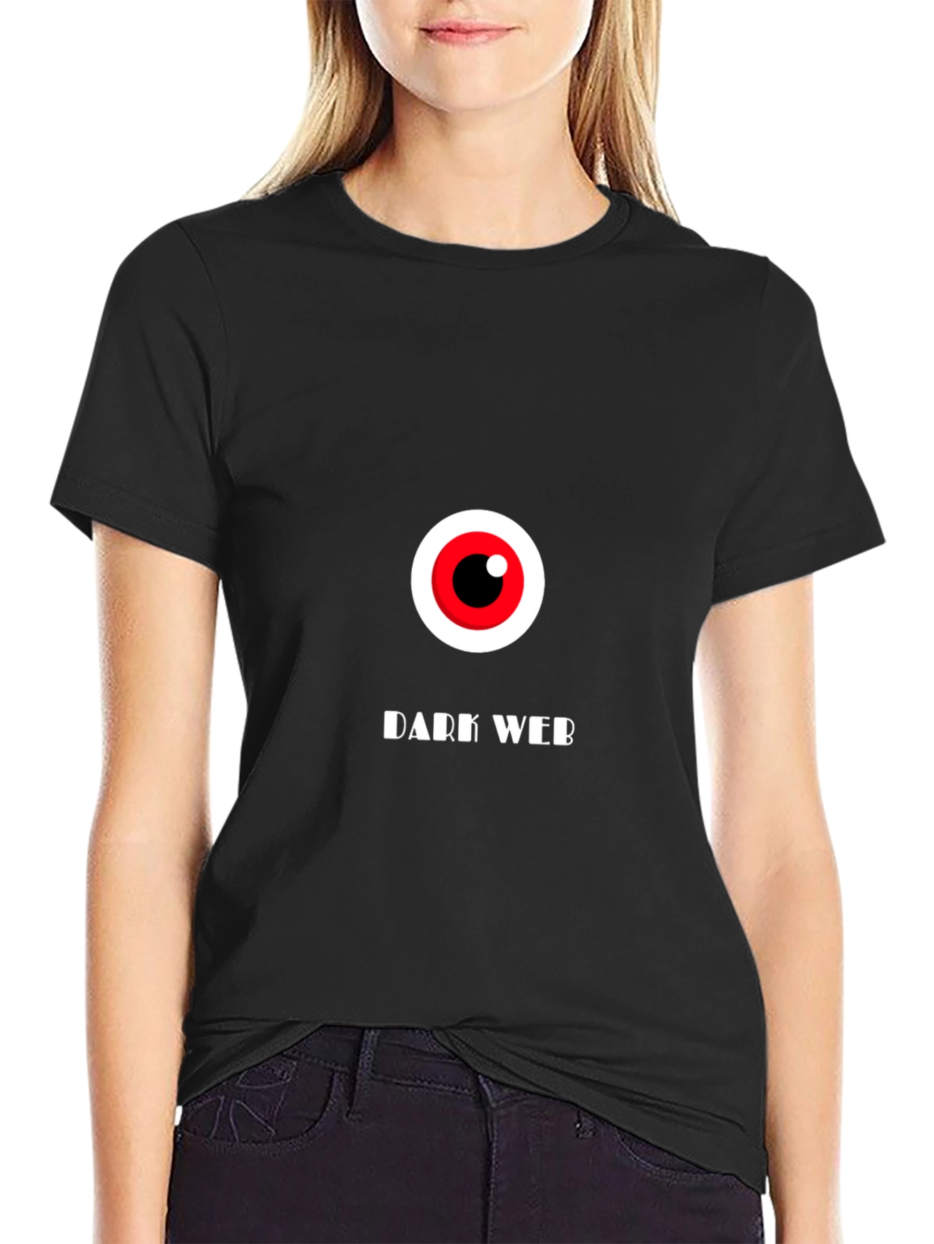 Dark Web Eye Graphic T-Shirt - Black Cotton Tee