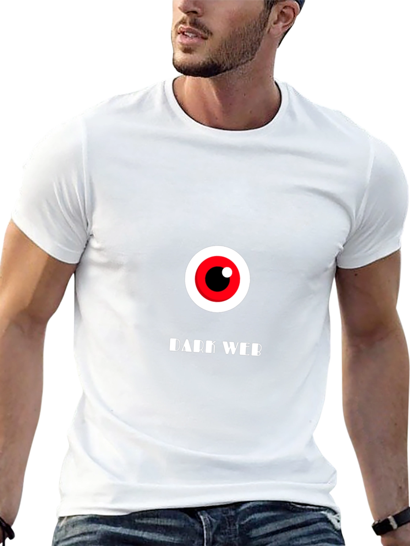 Dark Web Eye Graphic T-Shirt - Black Cotton Tee