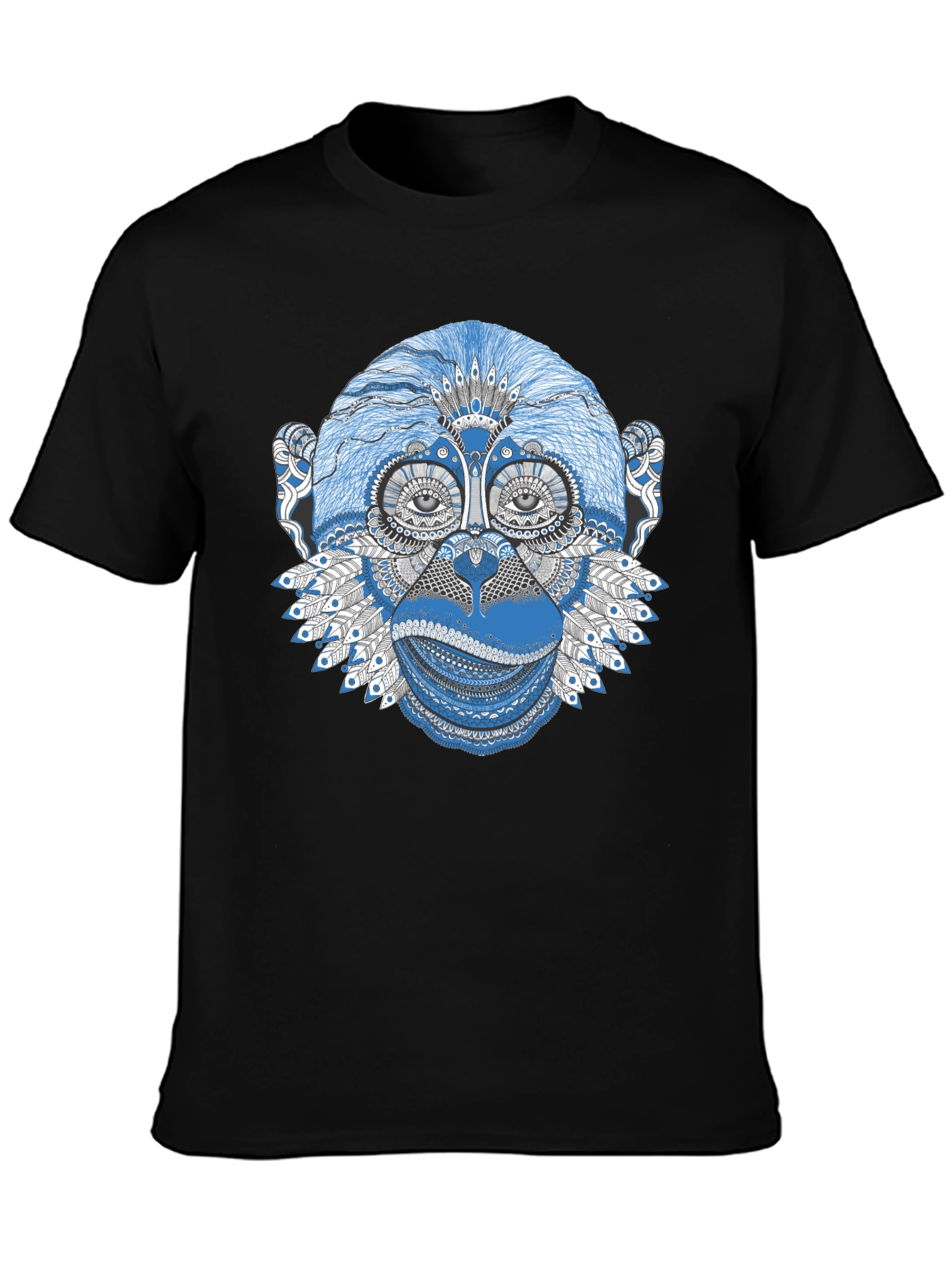 Monkey Graphic Print Black T-Shirt