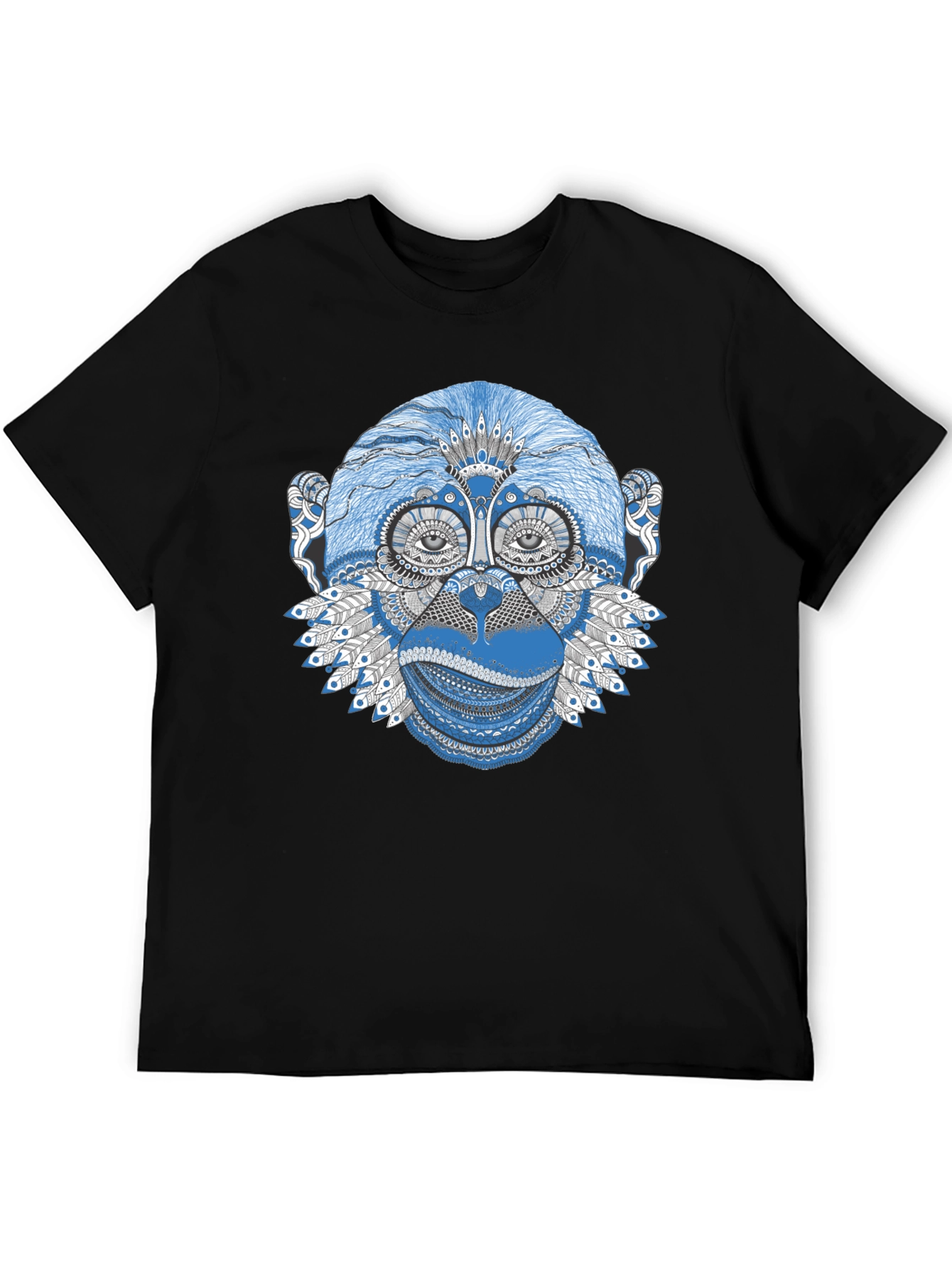 Monkey Graphic Print Black T-Shirt