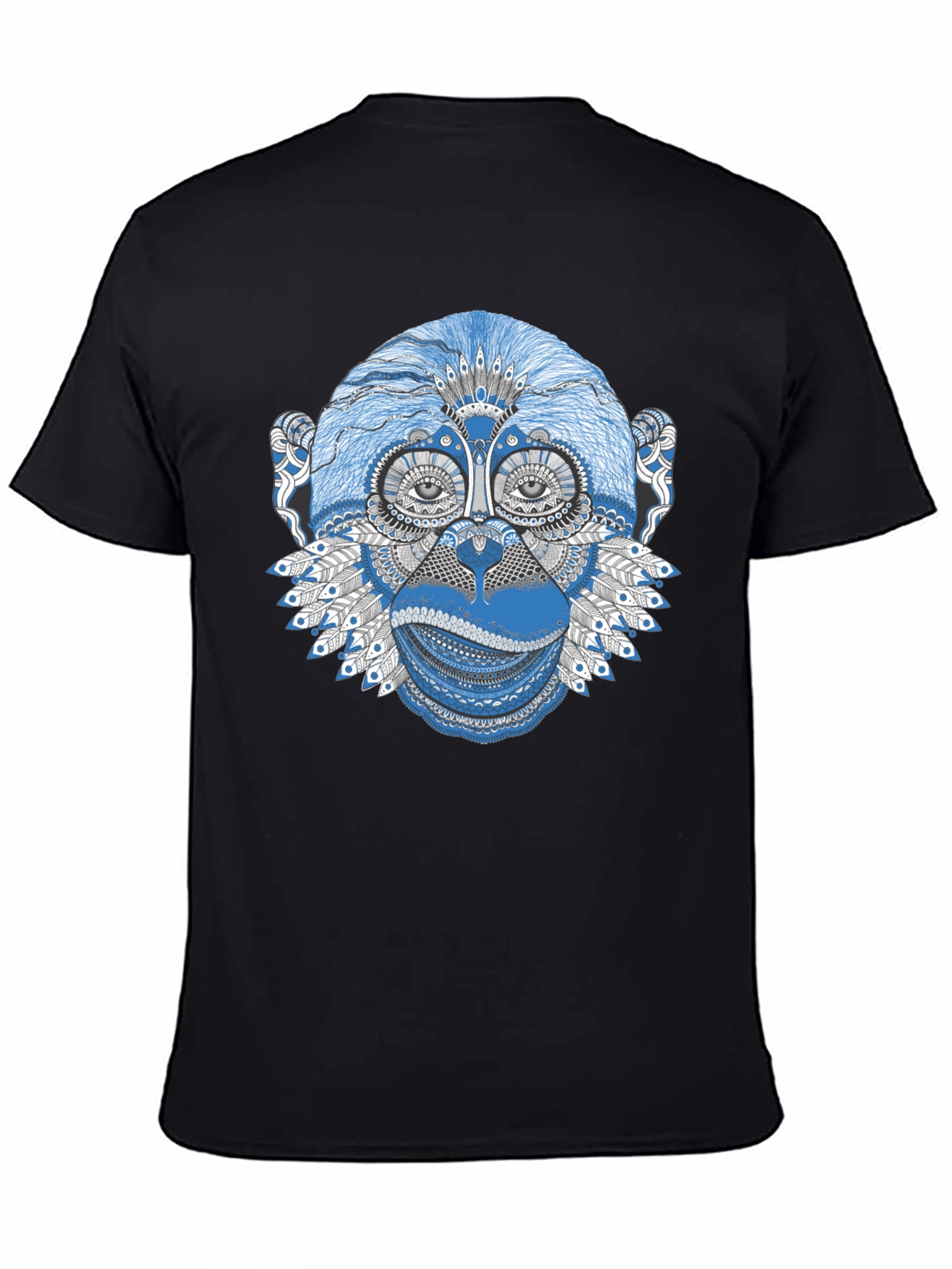 Monkey Graphic Print Black T-Shirt