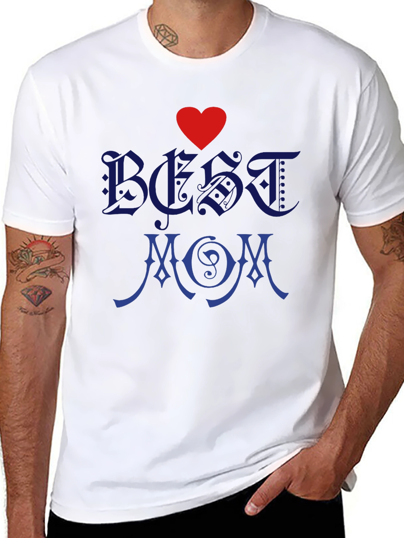 Best Mom T-Shirt - Heart Design Dark Apparel