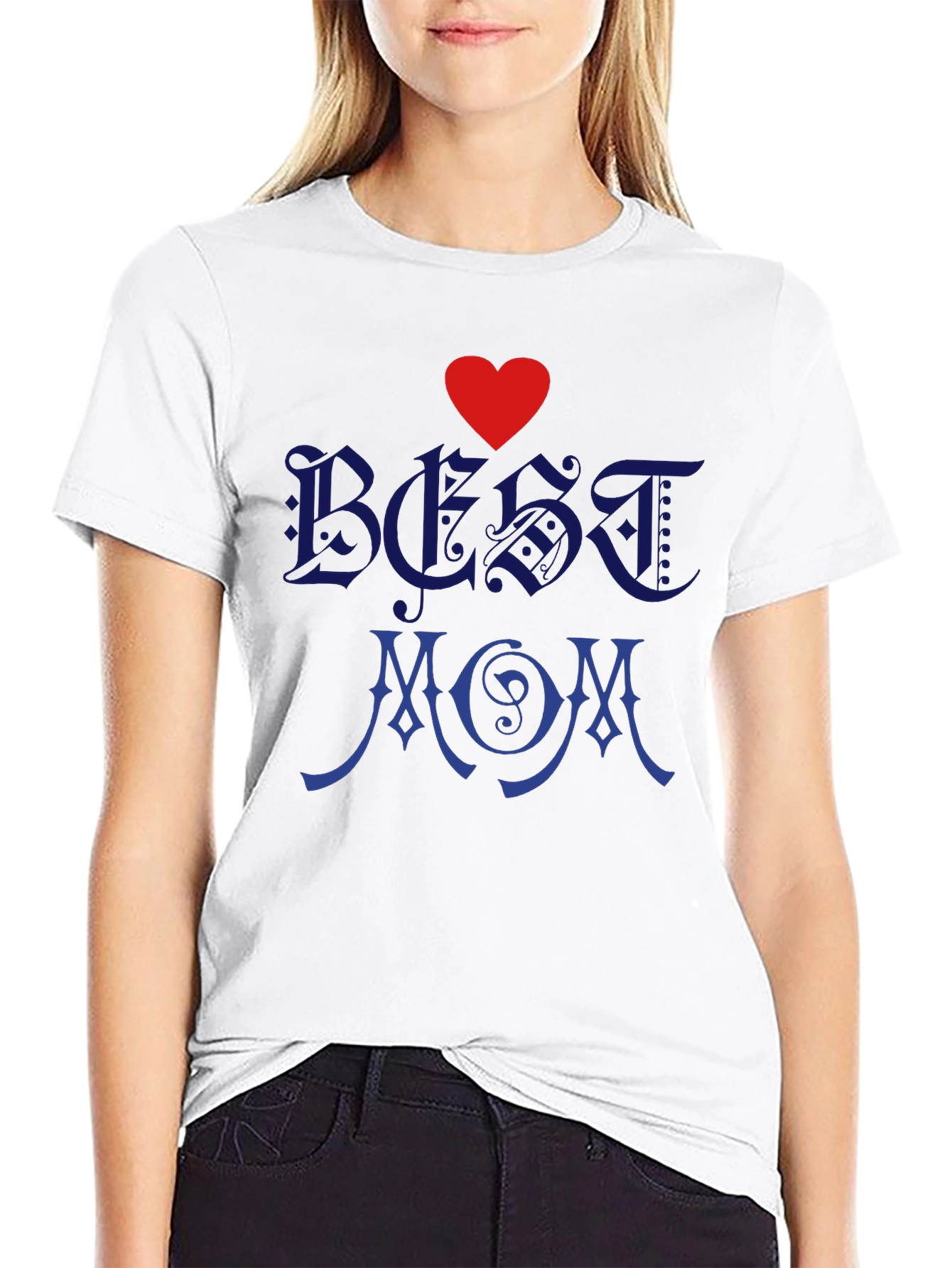 Best Mom T-Shirt - Heart Design Dark Apparel