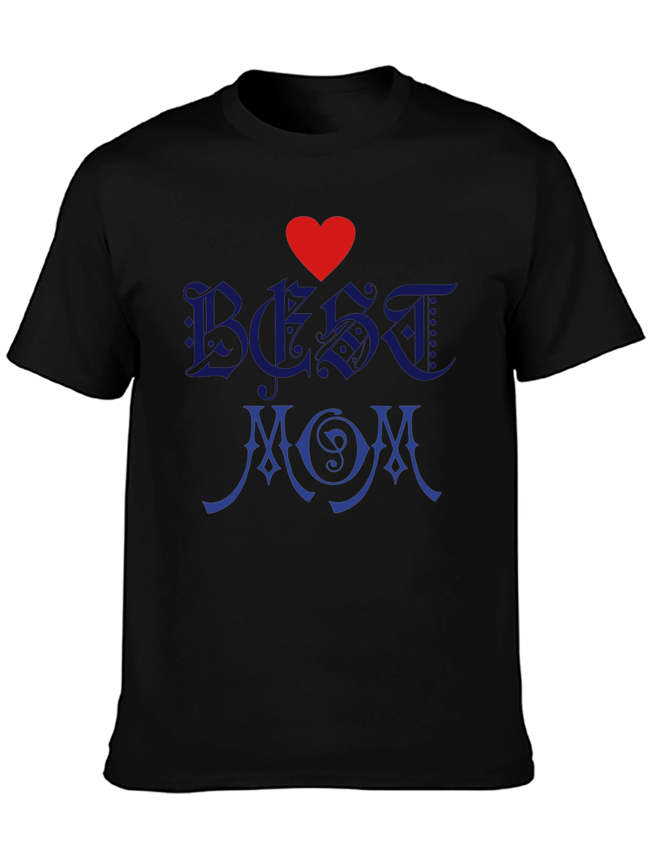 Best Mom T-Shirt - Heart Design Dark Apparel