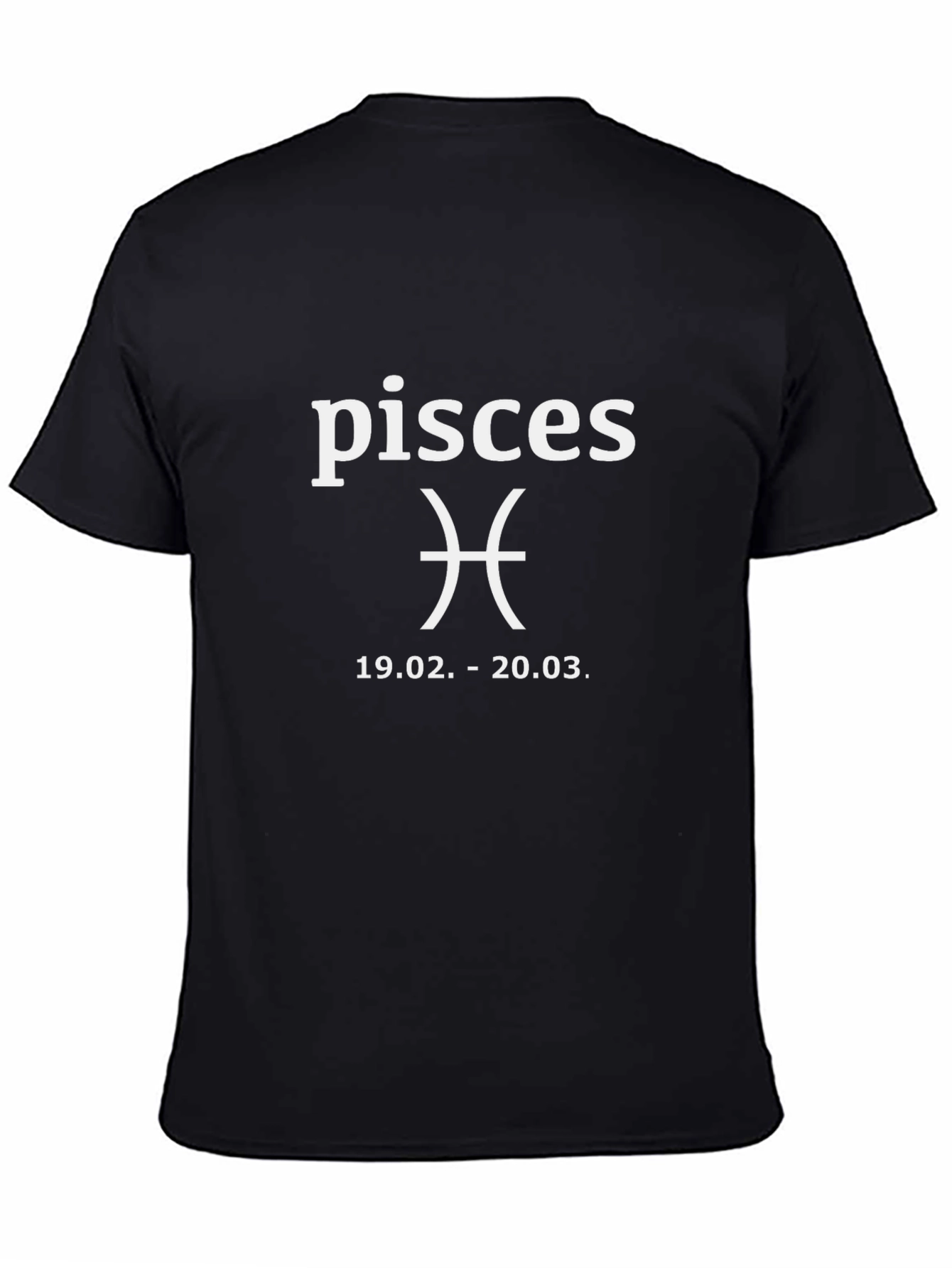 Pisces Zodiac Sign T-Shirt - Black Cotton Tee