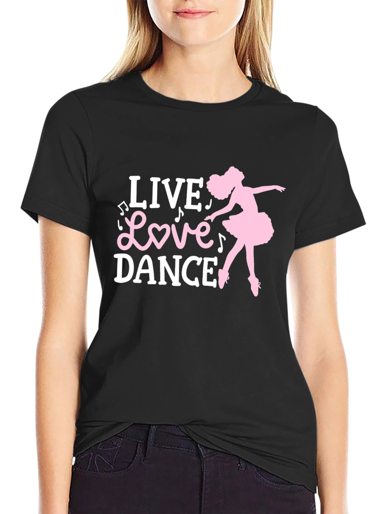 Live Love Dance T-Shirt - Ballet Silhouette