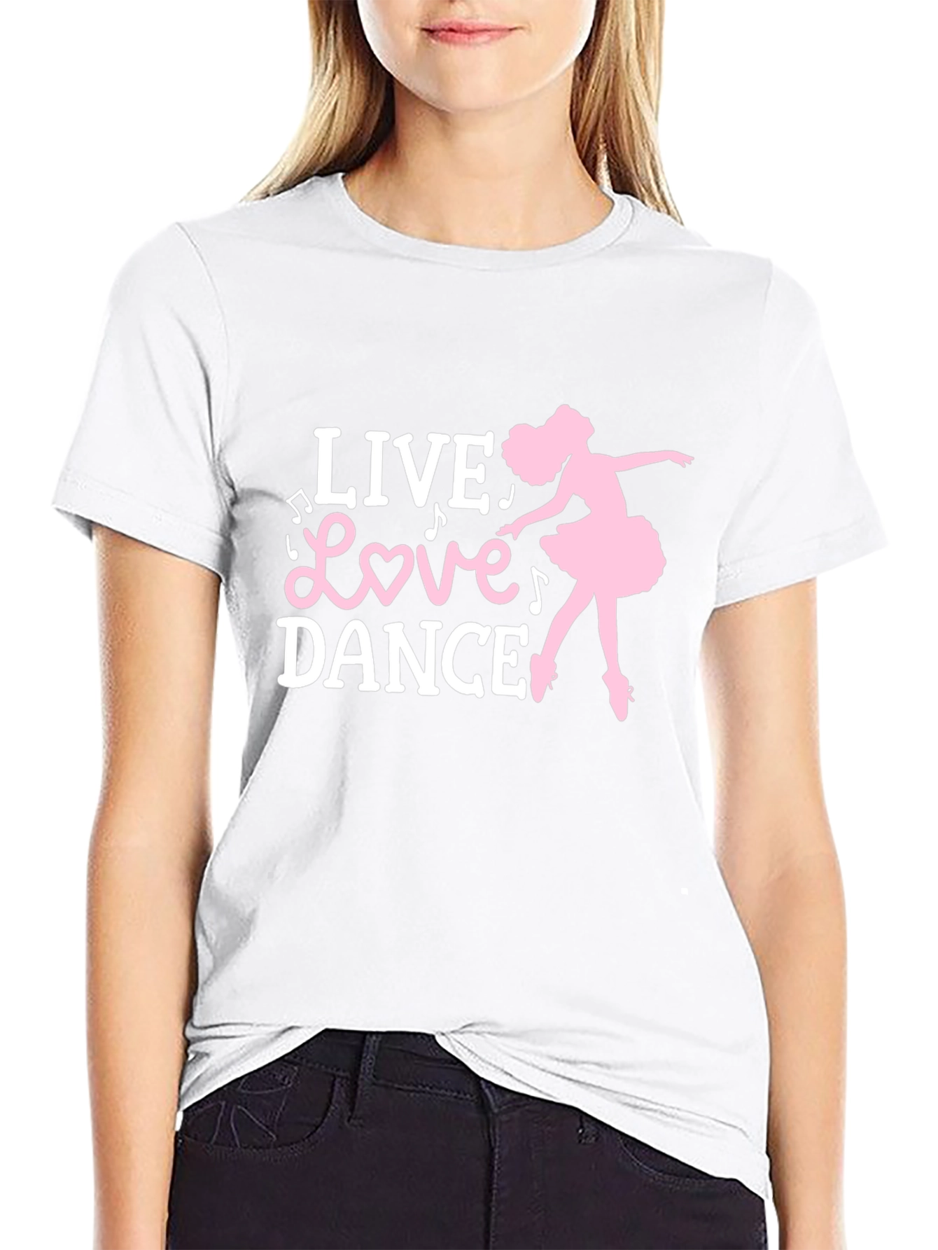Live Love Dance T-Shirt - Ballet Silhouette