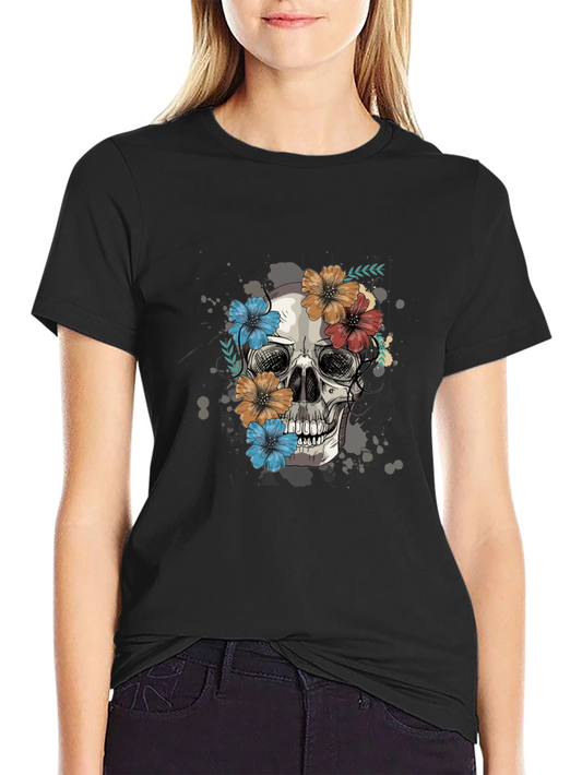 Skull & Floral Graphic Tee