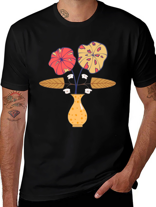 Floral Vase Graphic Print T-Shirt