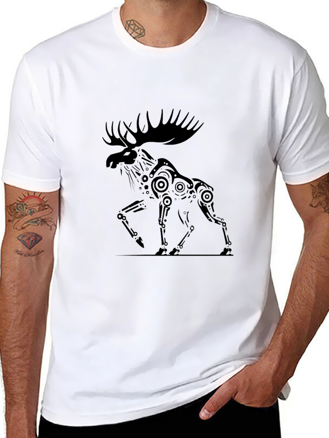 Black Moose Graphic Tee - Mens Short Sleeve