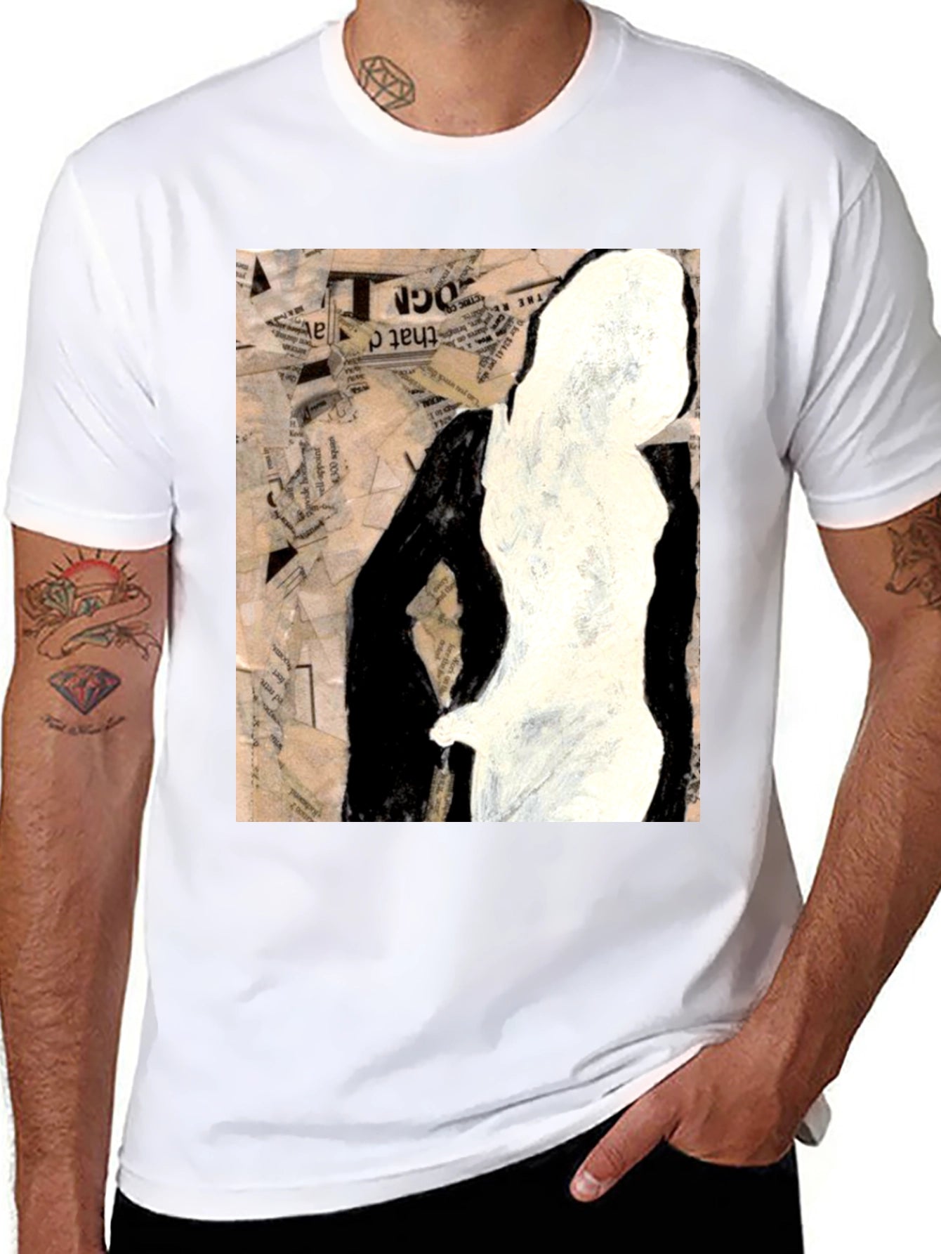 Abstract Silhouette Graphic Tee - Unisex Black T-Shirt