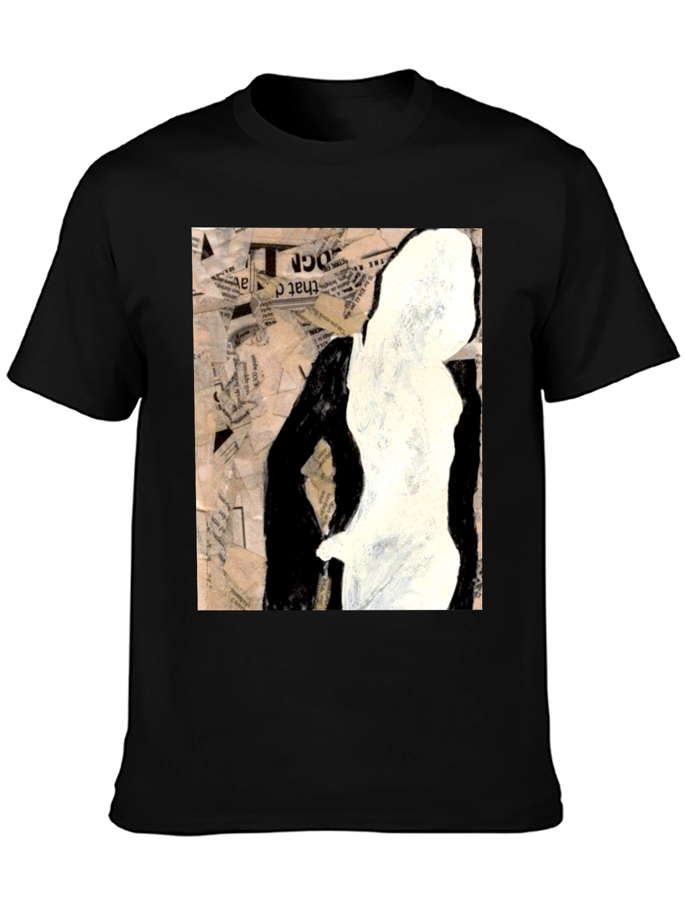 Abstract Silhouette Graphic Tee - Unisex Black T-Shirt
