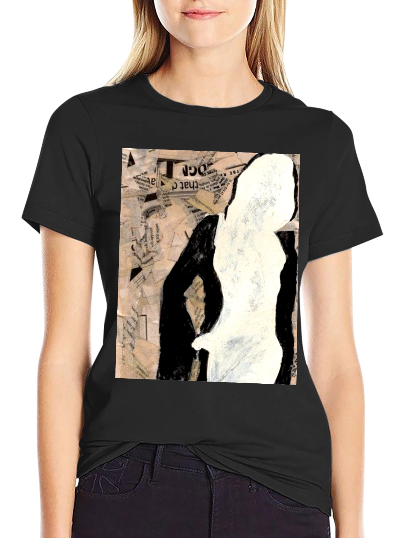 Abstract Silhouette Graphic Tee - Unisex Black T-Shirt