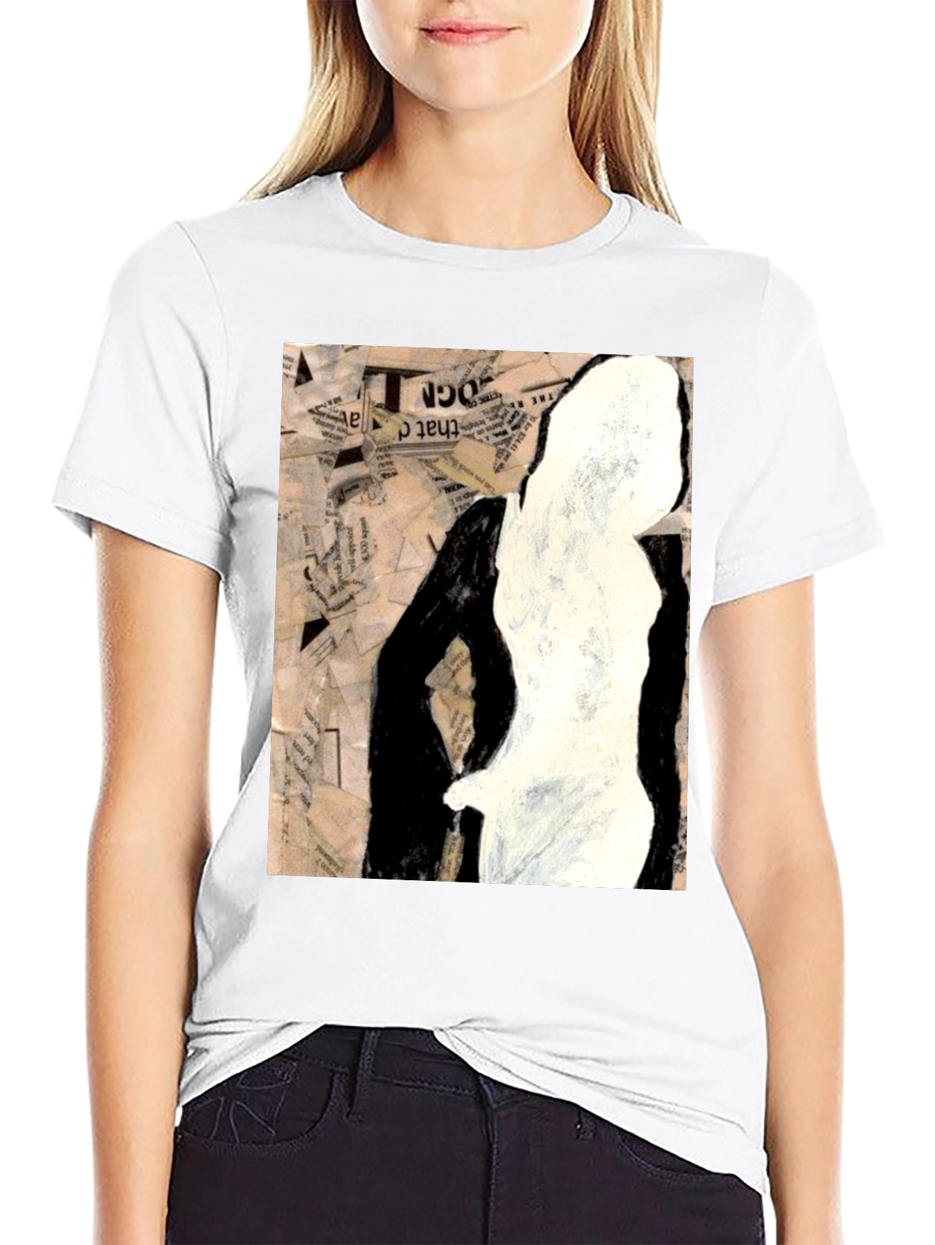 Abstract Silhouette Graphic Tee - Unisex Black T-Shirt