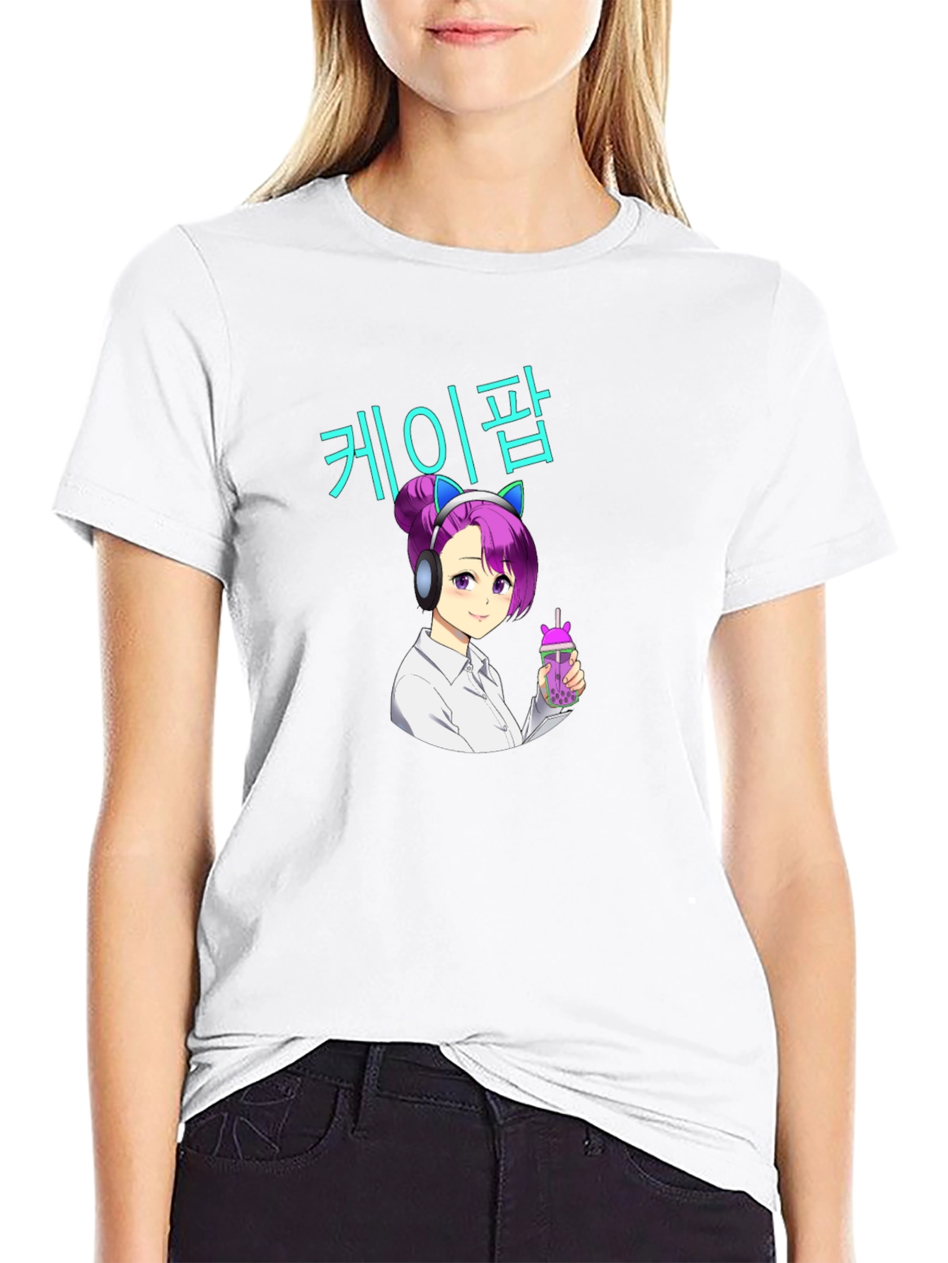 K-Pop Anime Girl Graphic T-Shirt