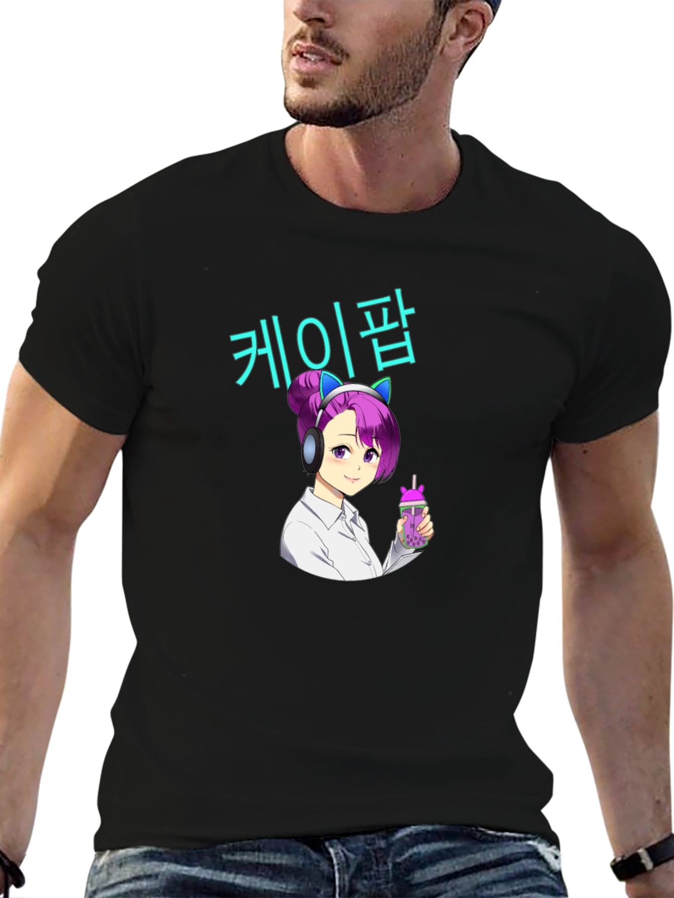 K-Pop Anime Girl Graphic T-Shirt