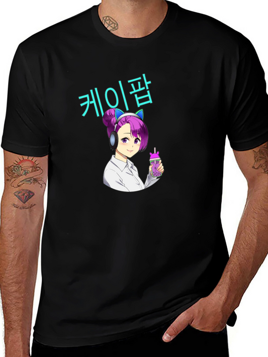 K-Pop Anime Girl Graphic T-Shirt