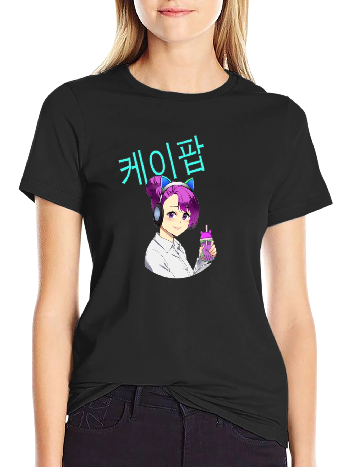 K-Pop Anime Girl Graphic T-Shirt