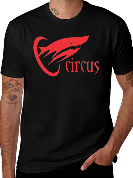 Circus Shark Graphic Tee - Black Cotton T-Shirt