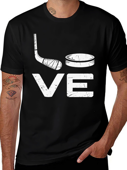 Love Hockey Graphic T-Shirt - Black