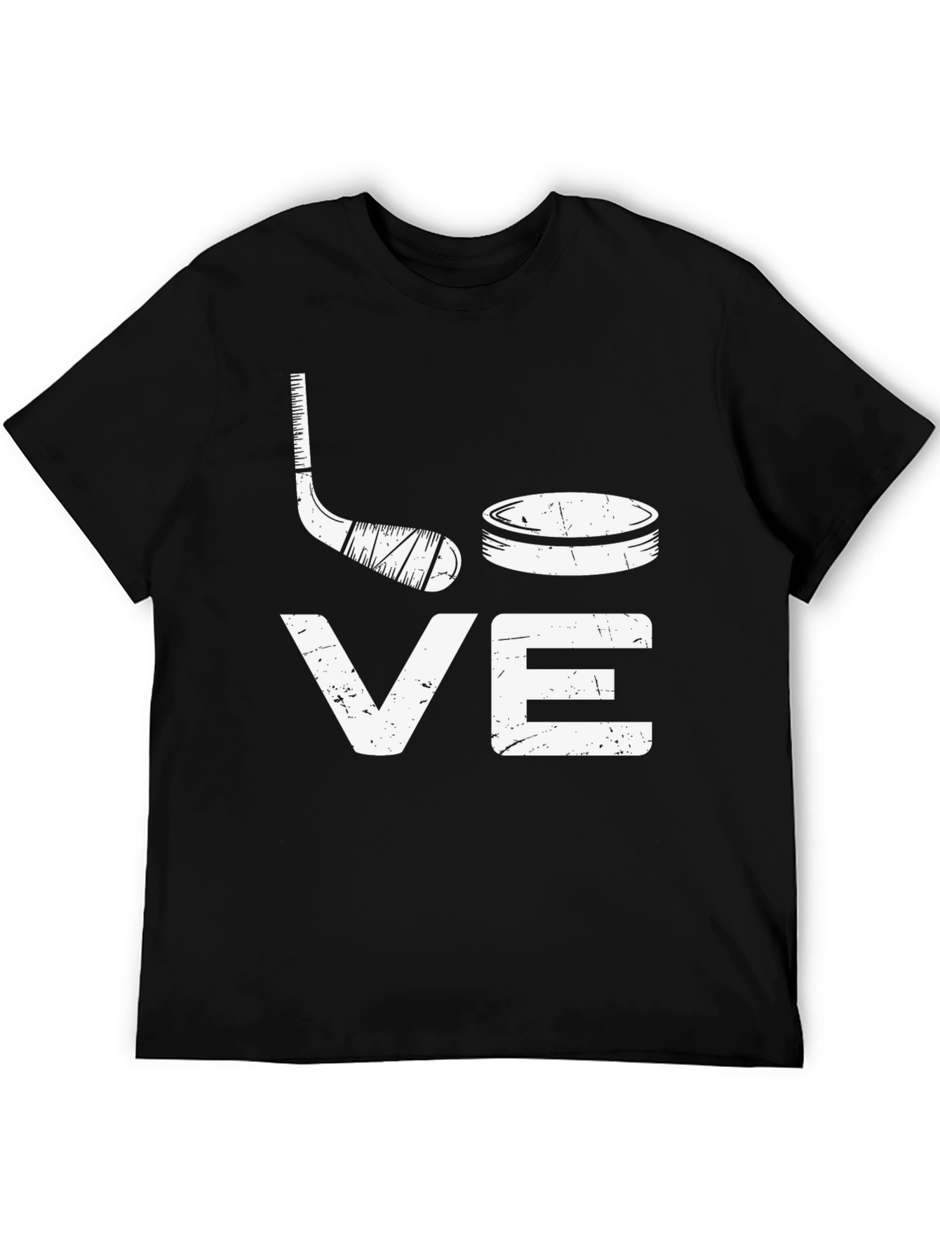 Love Hockey Graphic T-Shirt - Black