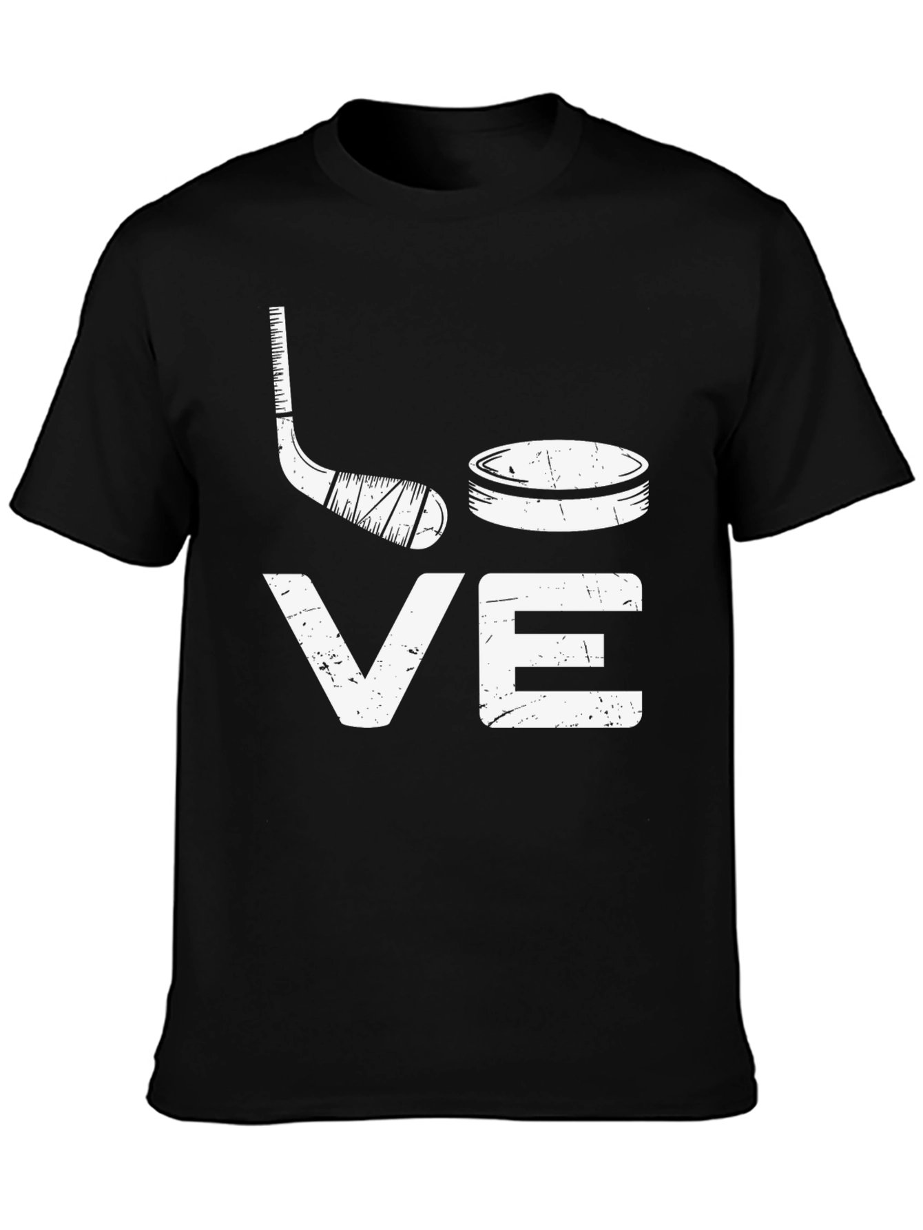 Love Hockey Graphic T-Shirt - Black