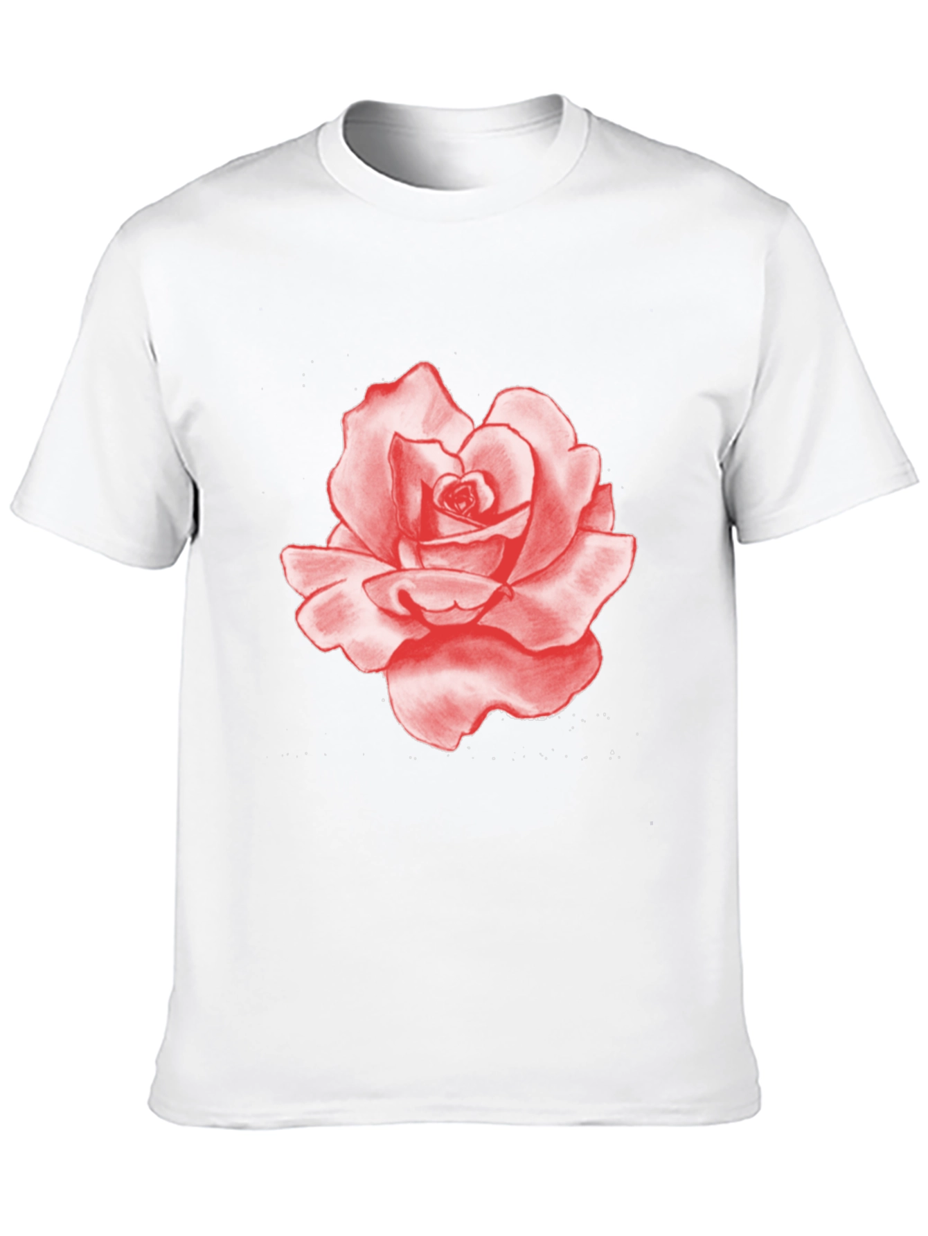 Red Rose Graphic Print Black T-Shirt