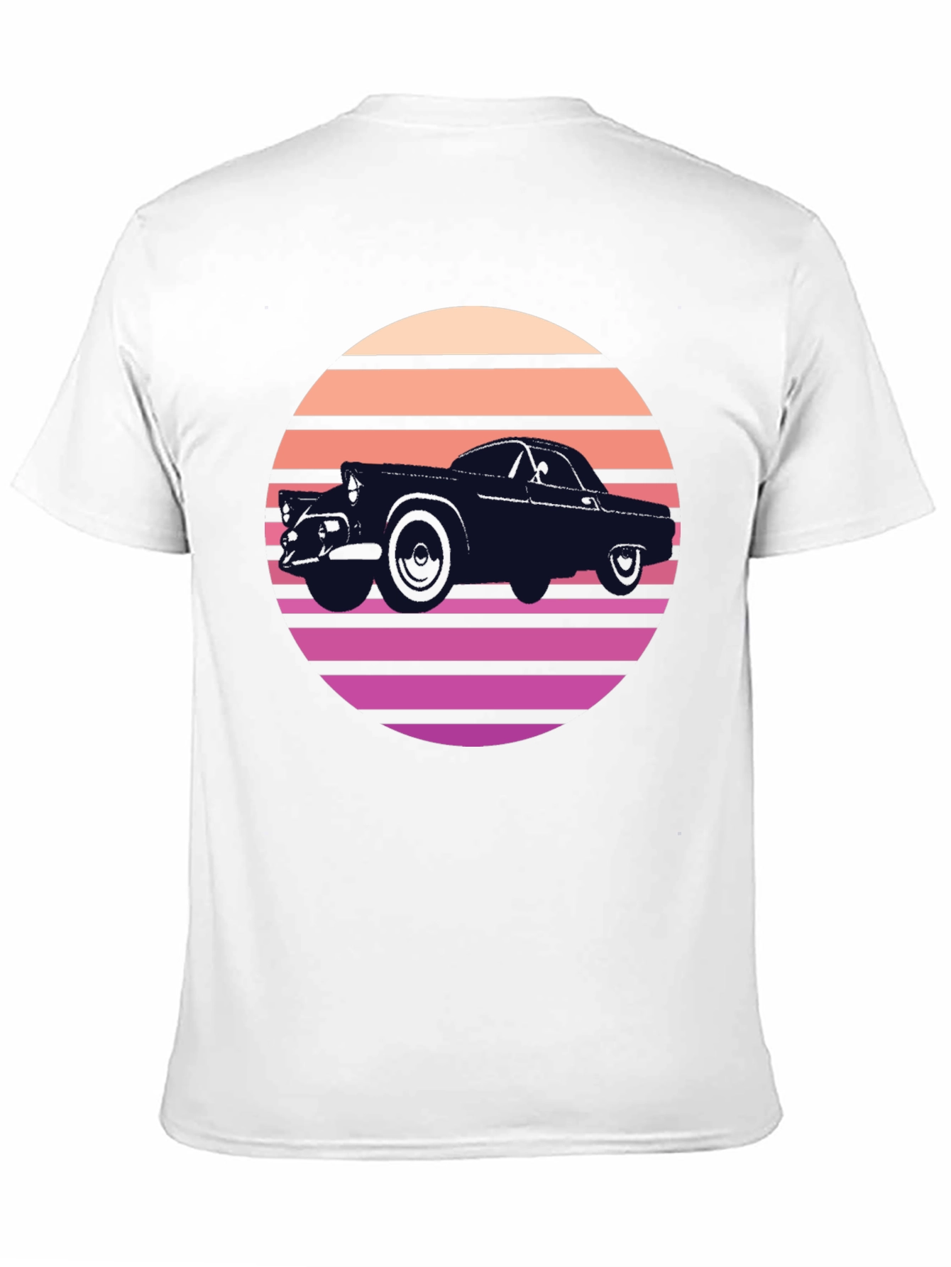 Retro Car Sunset Black T-Shirt