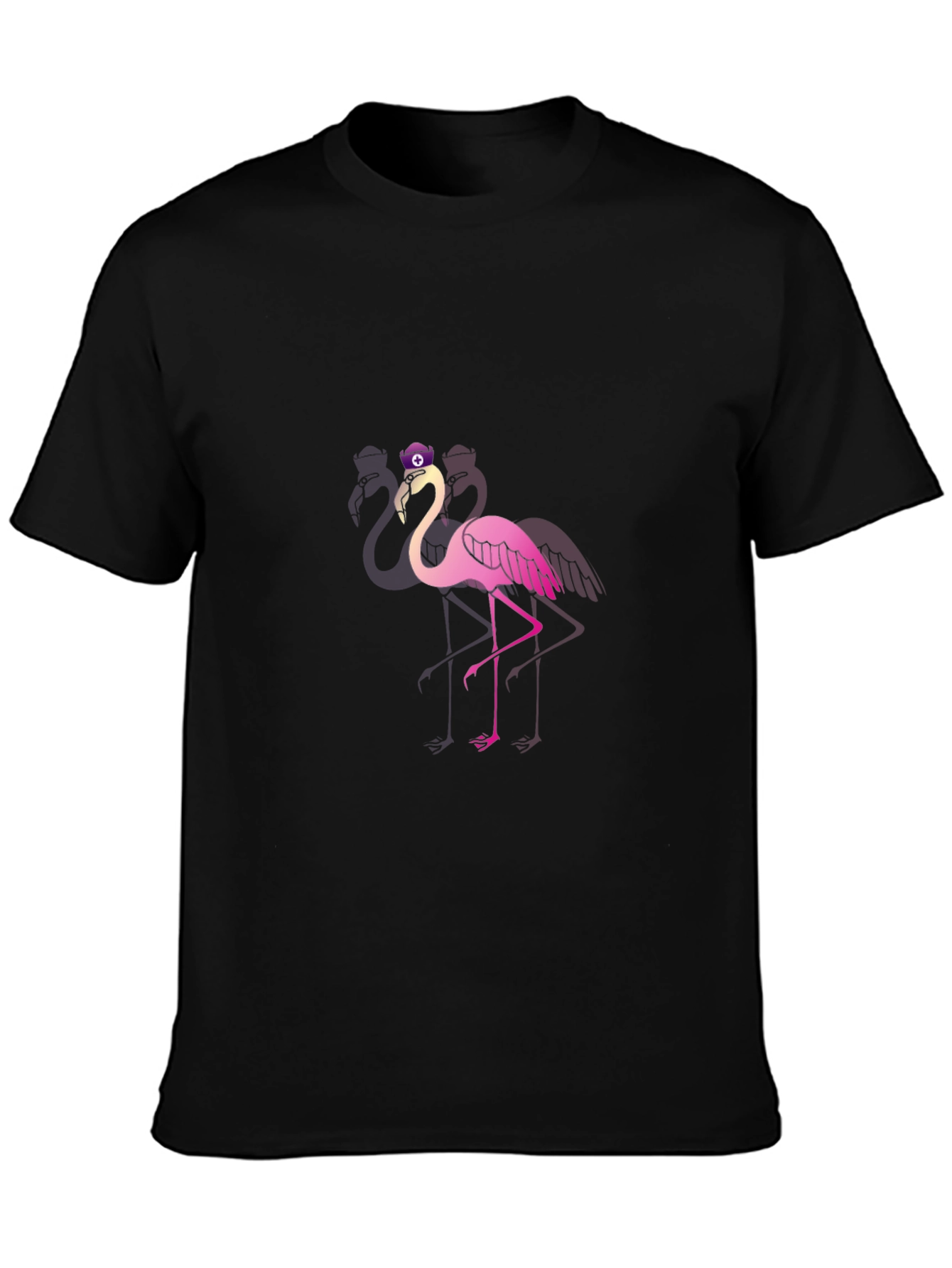 Funky Flamingo T-Shirt - Black Cotton Blend