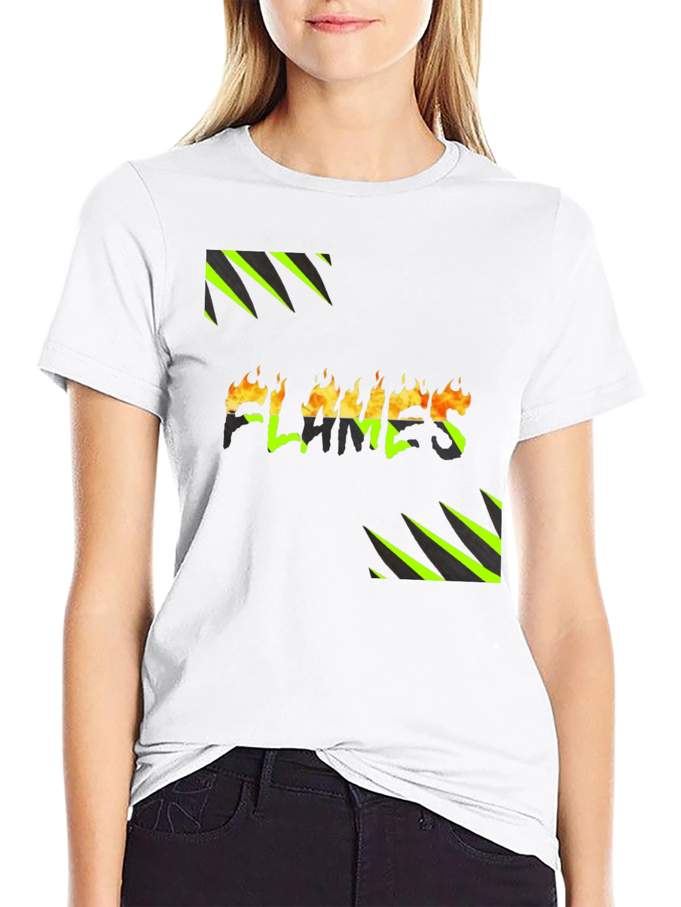 Flames Graphic Print Tee - Bold Style