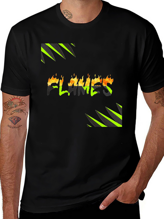 Flames Graphic Print Tee - Bold Style
