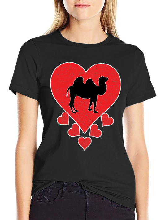 Camel Heart Graphic T-Shirt - Black Cotton Tee