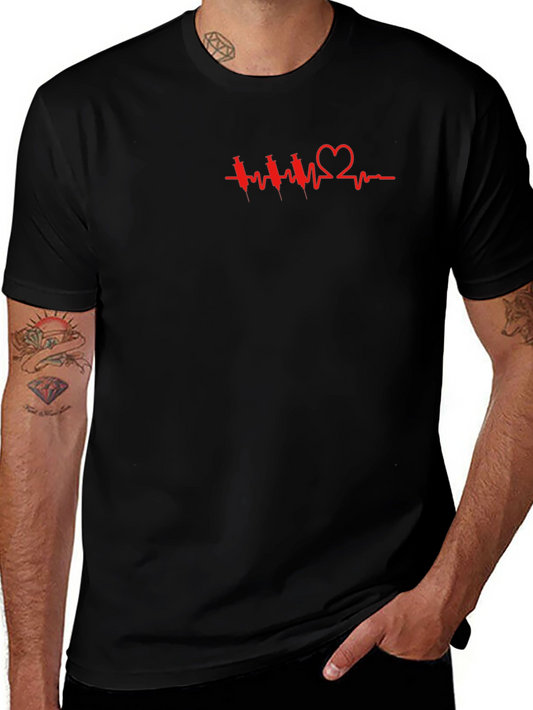 Heartbeat Syringe Graphic T-Shirt - Trendy Casual Wear