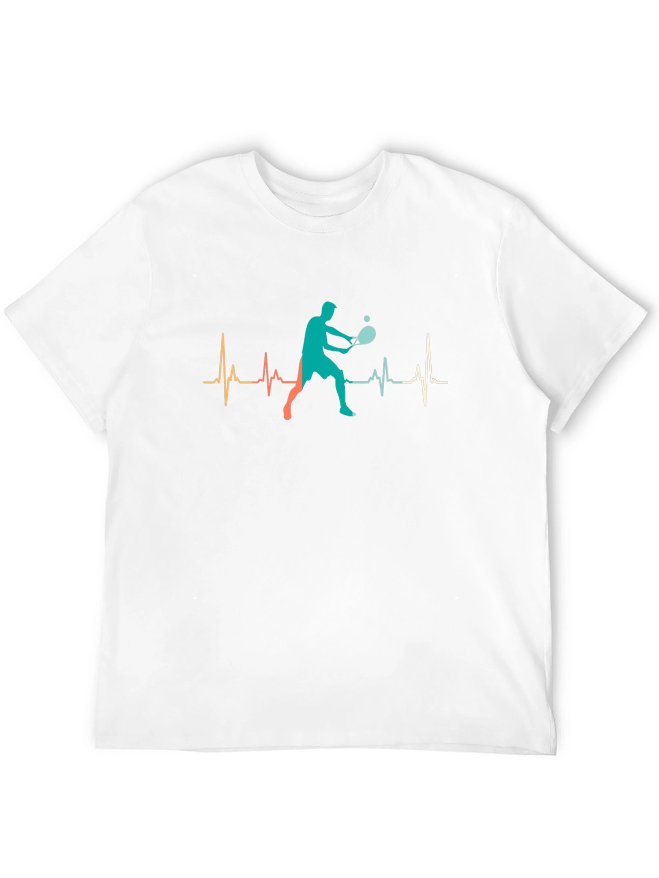 Tennis Player Heartbeat Graphic T-Shirt