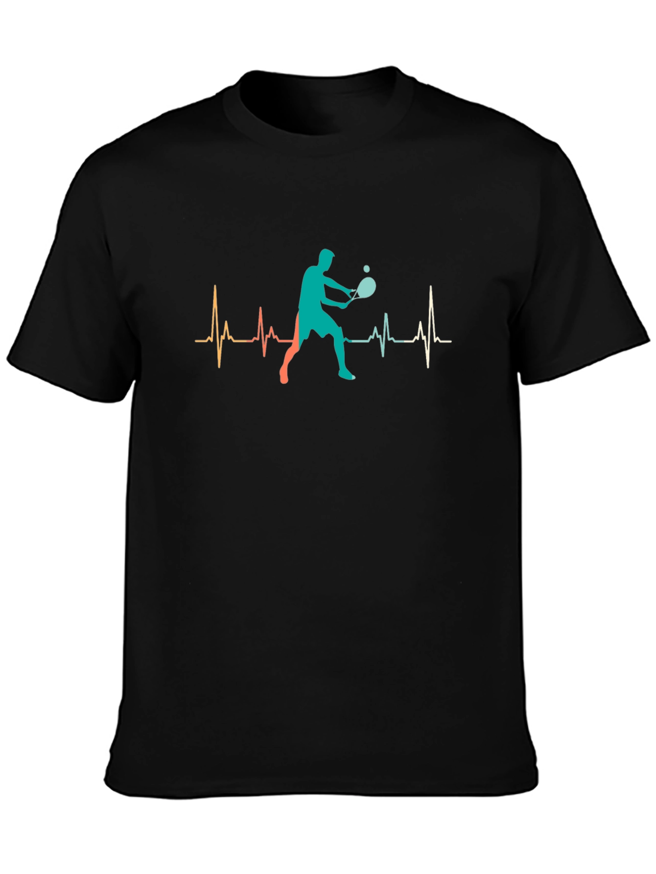 Tennis Player Heartbeat Graphic T-Shirt