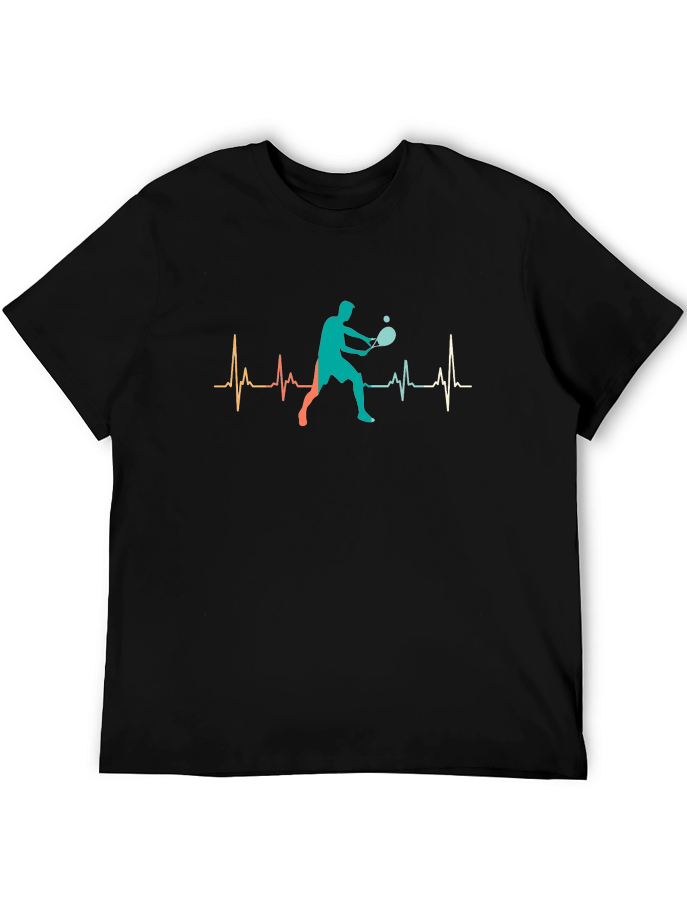 Tennis Player Heartbeat Graphic T-Shirt