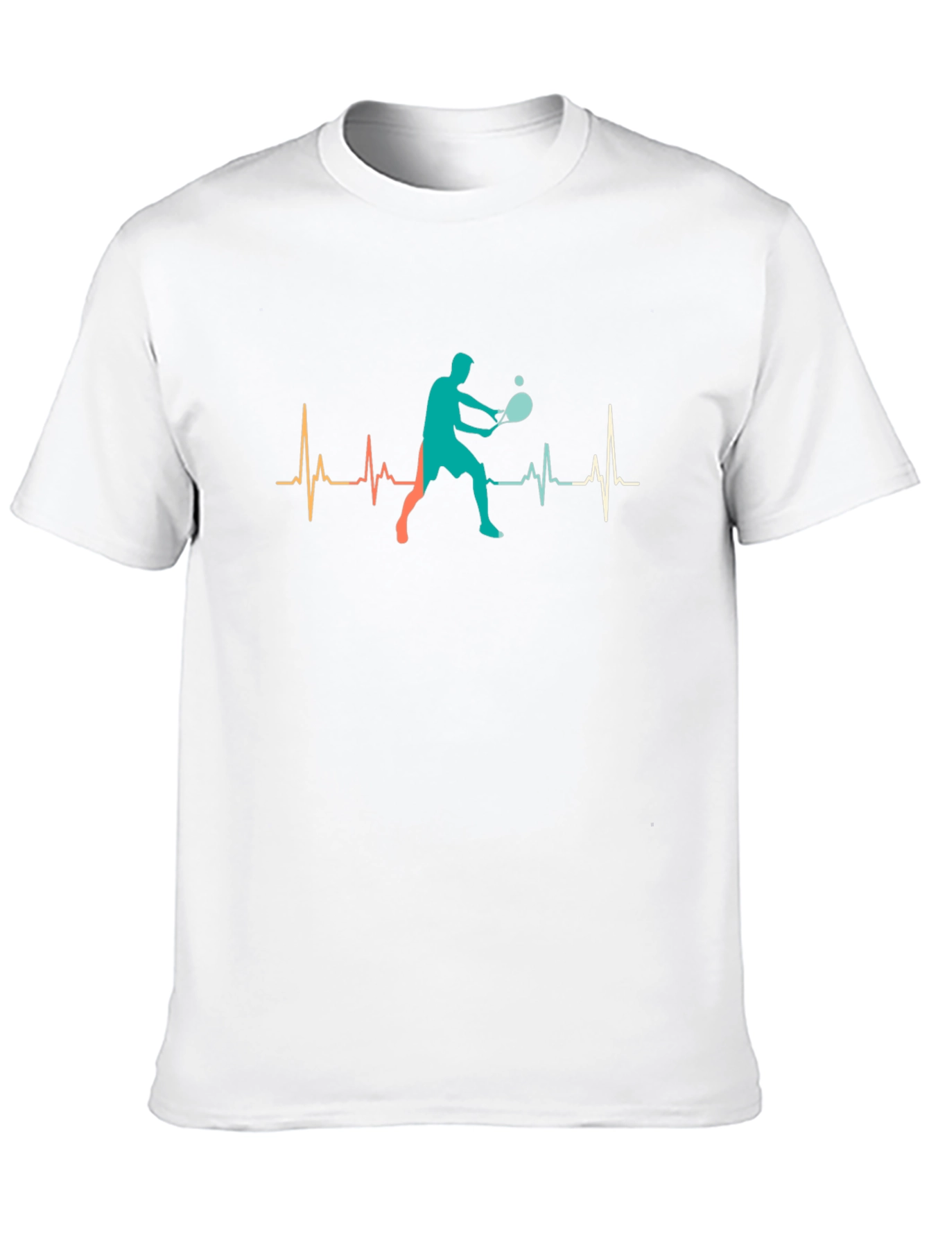 Tennis Player Heartbeat Graphic T-Shirt