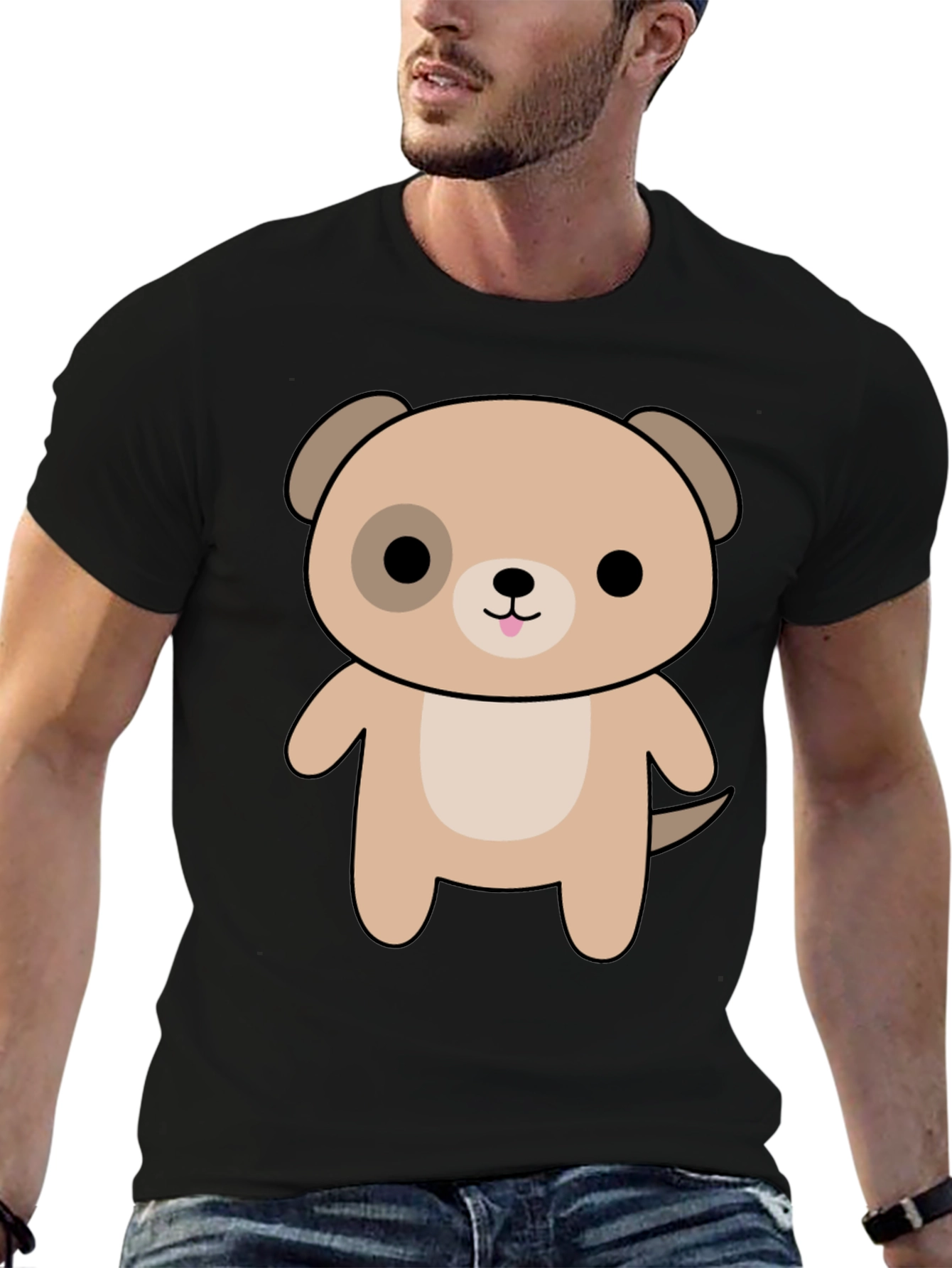 Cute Puppy Graphic Tee - Black Unisex Shirt