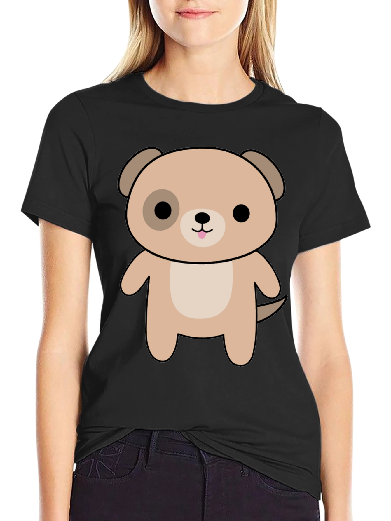 Cute Puppy Graphic Tee - Black Unisex Shirt